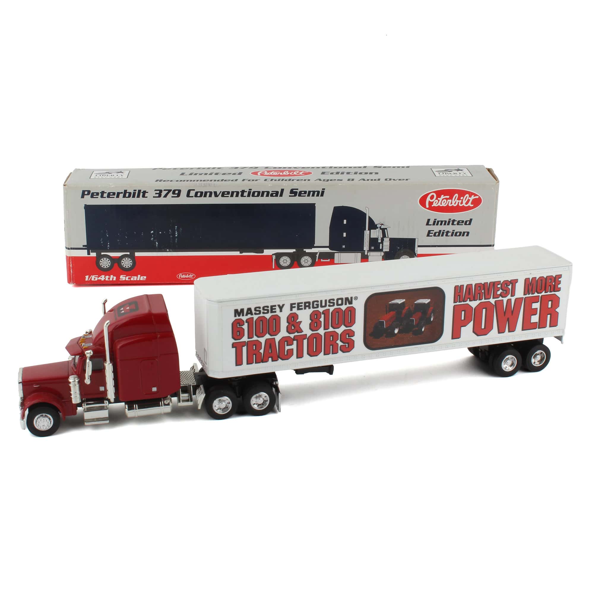 1/64 Massey Ferguson Peterbilt 379 1996 Limited Edition with 6100 & 8100 Tractors Deco by SpecCast