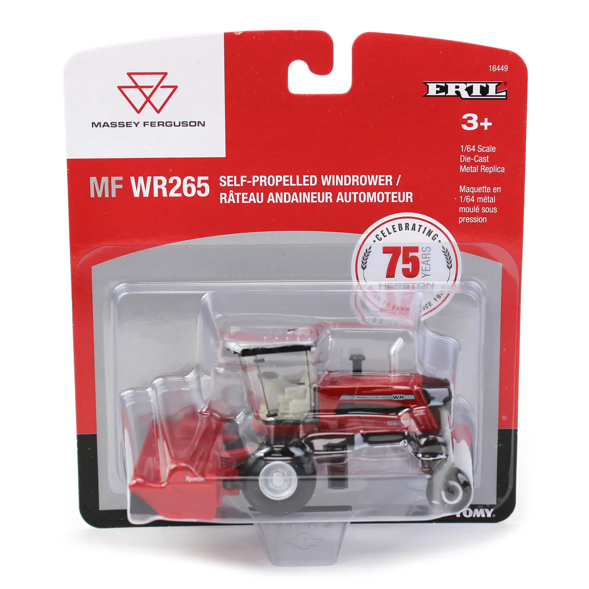 1/64 Massey Ferguson WR265 Self-Propelled Windrower by ERTL - Image 6