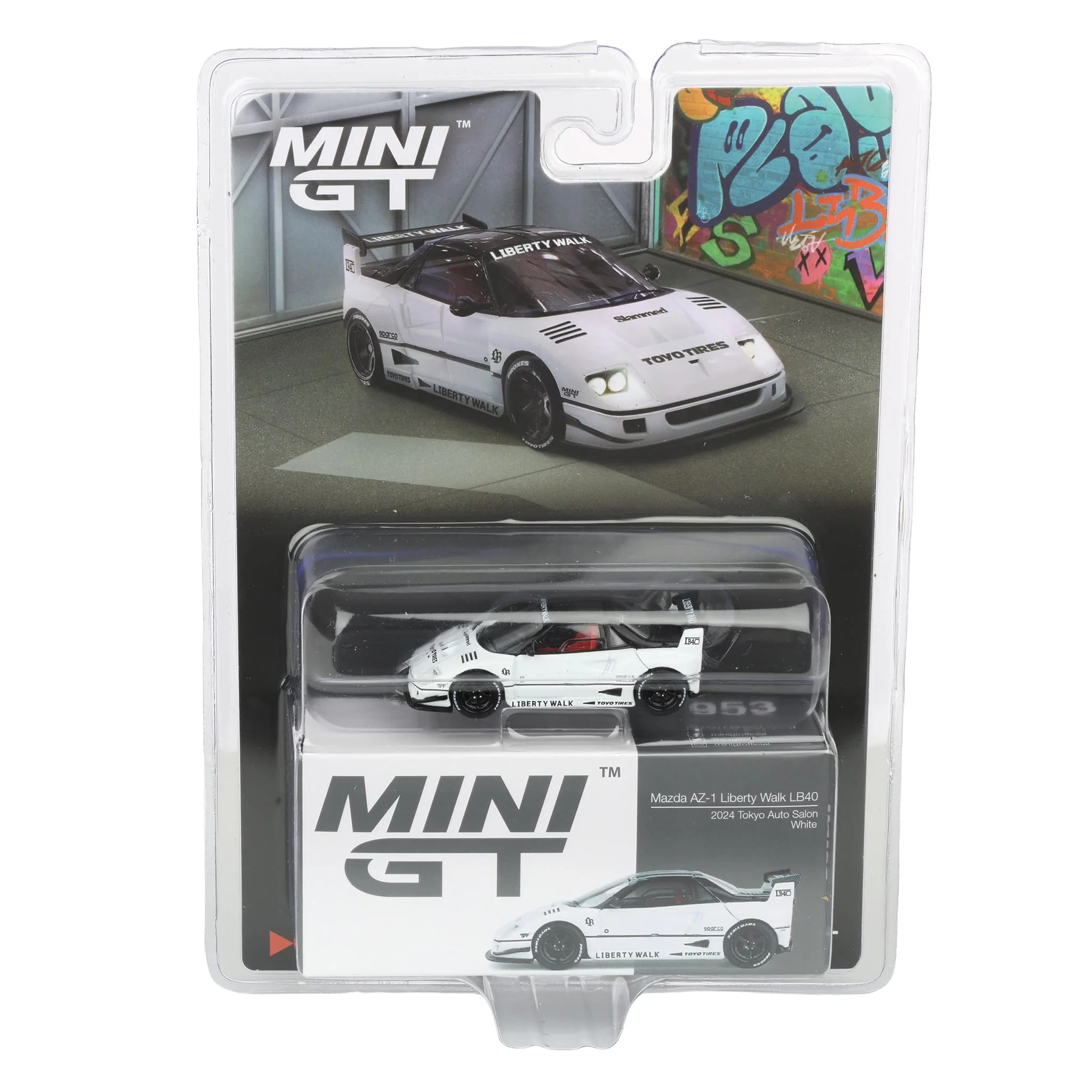 1/64 Mazda AZ-1 Liberty Walk LB40, White, 2024 Tokyo A, Mini GT - Image 5