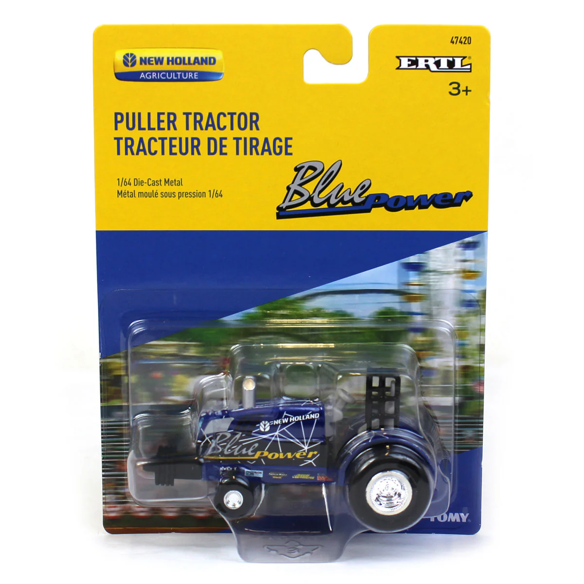 1/64 New Holland "Blue Power" Diecast Pulling Tractor - Image 5