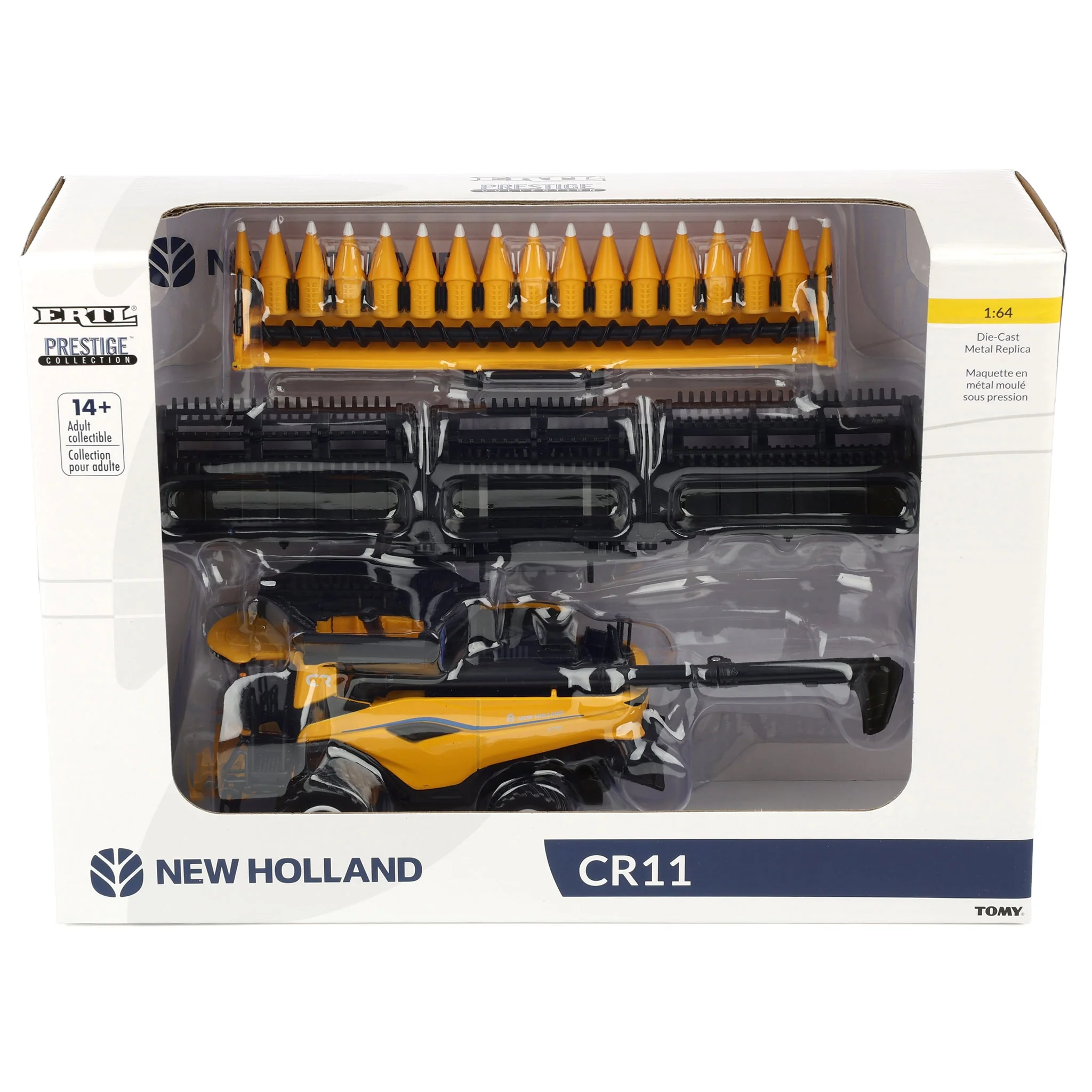 1/64 New Holland CR11 Combine with Corn Head & Draper Head, ERTL Prestige Collection - Image 10