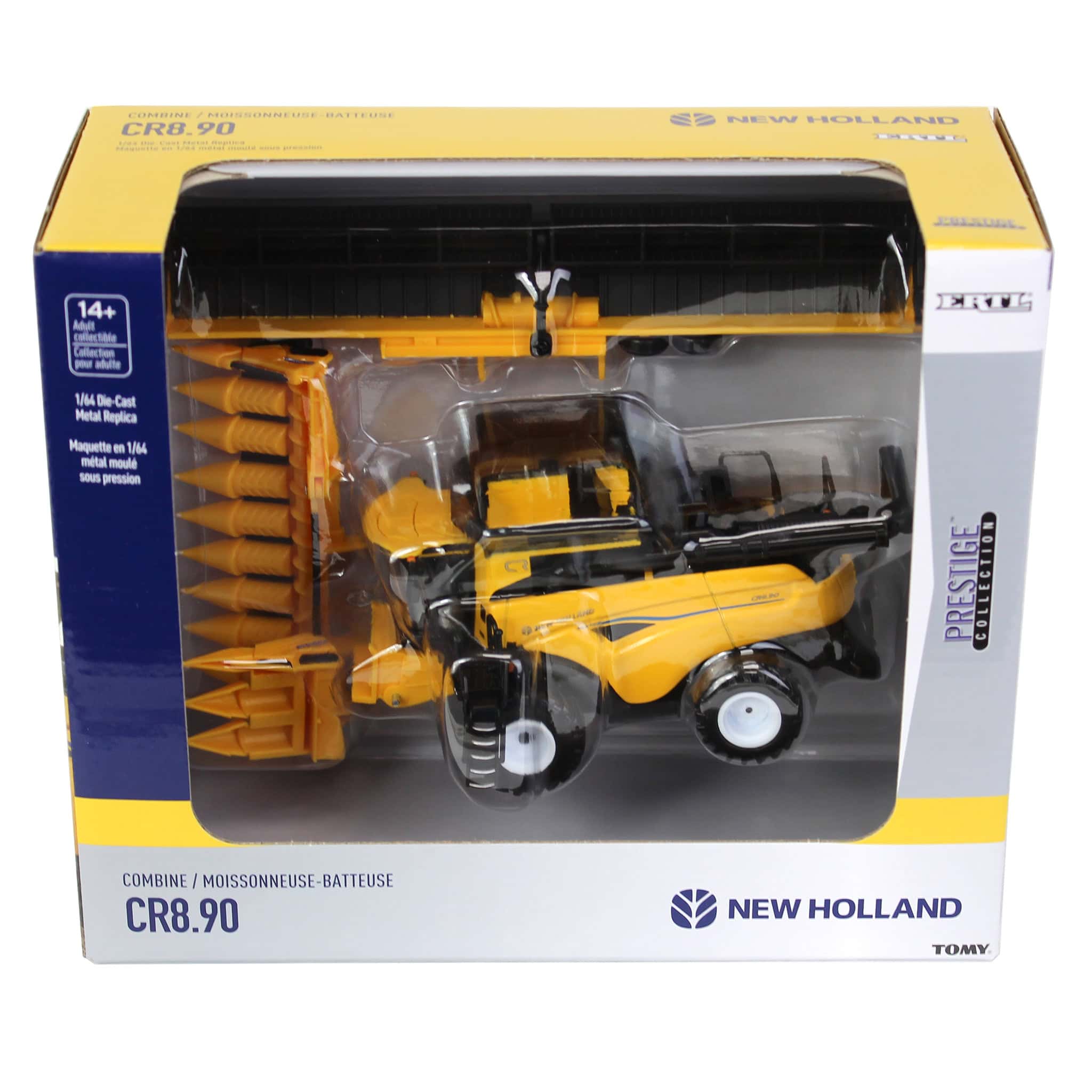 1/64 New Holland CR8.90 Combine with Corn Head & Draper Head, ERTL Prestige Collection - Image 8