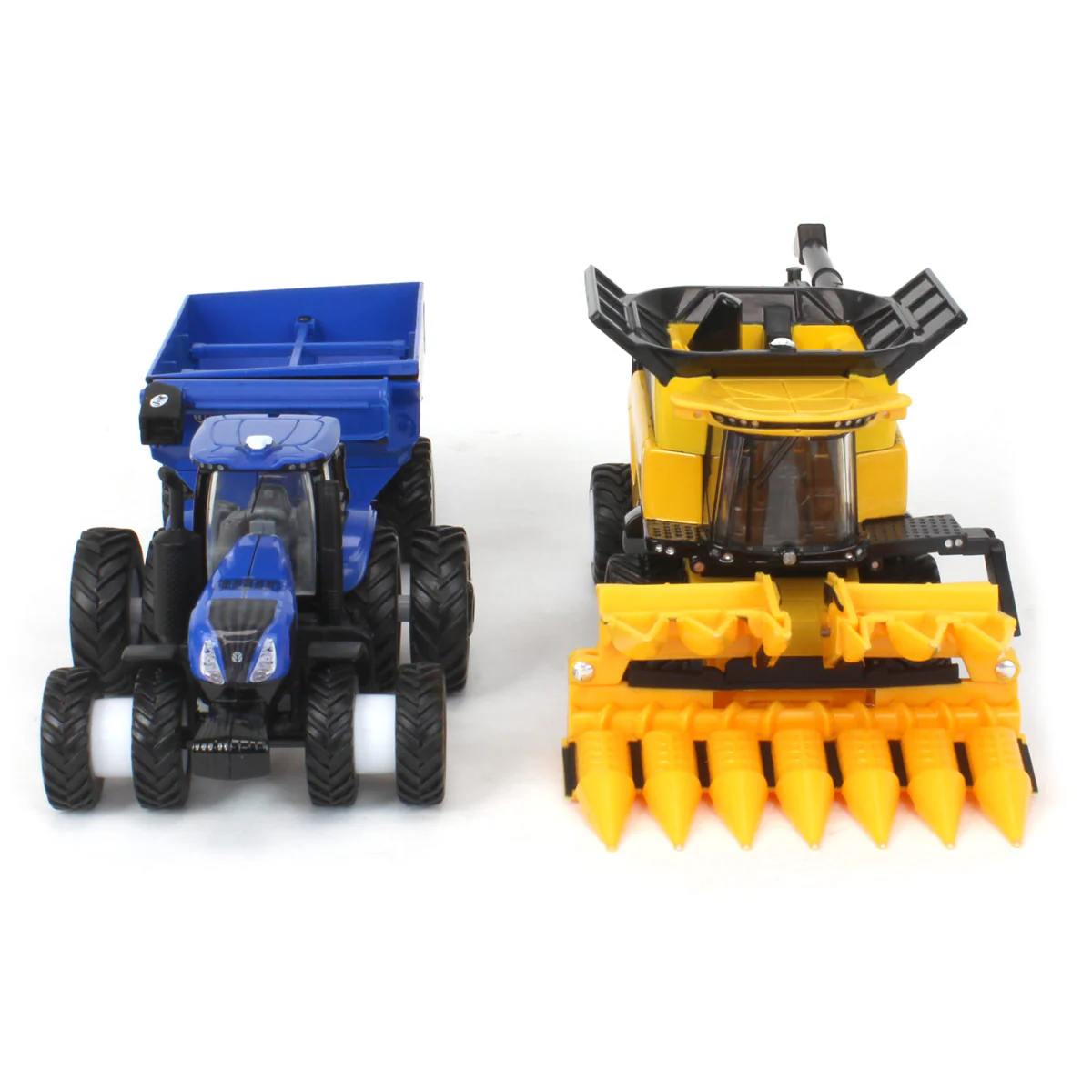 1/64 New Holland CR8.90 Combine, Tractor & J&M Grain Cart Farm Toy Set by ERTL - Image 7