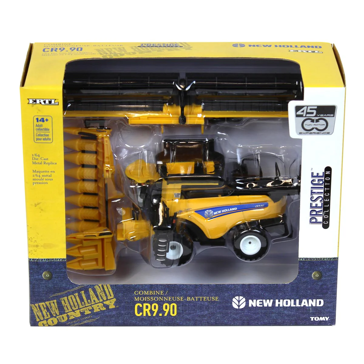 1/64 New Holland CR9.90 Combine with Corn & Draper Heads, 45th Anniv, ERTL Prestige Collection - Image 8