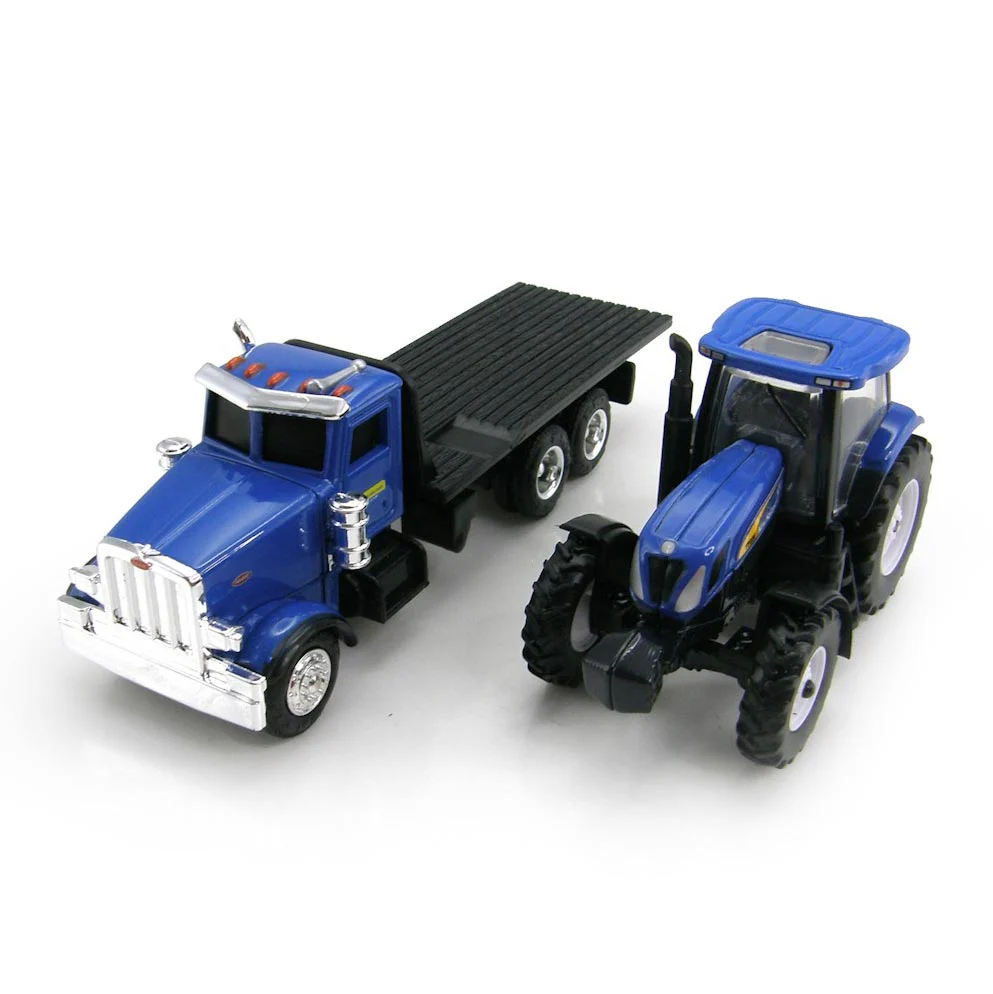 1/64 Peterbilt 367 Straight Truck with New Holland T7030 Tractor by ERTL - Image 3