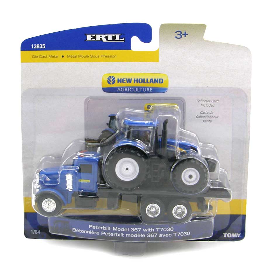 1/64 Peterbilt 367 Straight Truck with New Holland T7030 Tractor by ERTL - Image 4