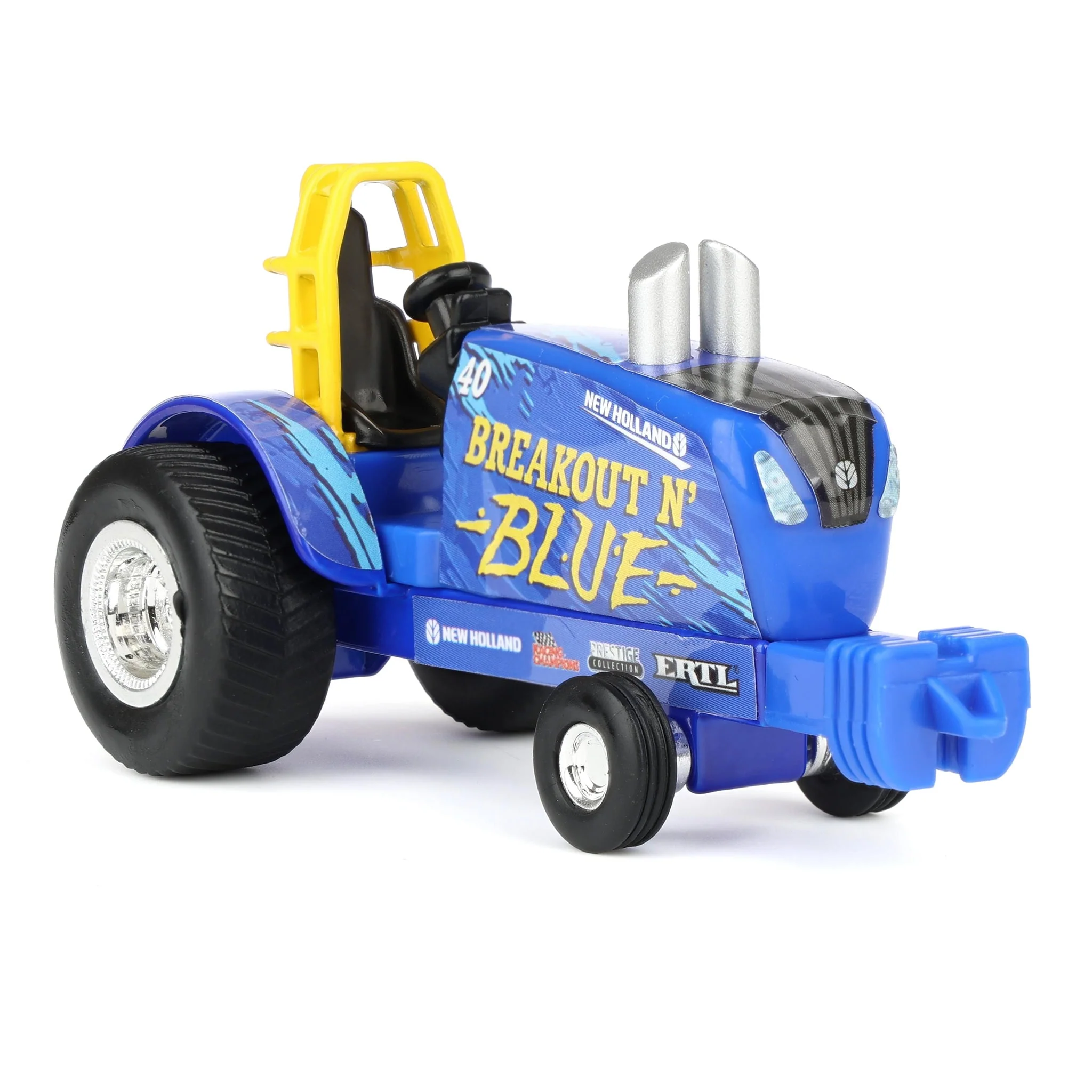 1/64 New Holland Pulling Tractor Toy, "Breakout N' Blue" - Image 2