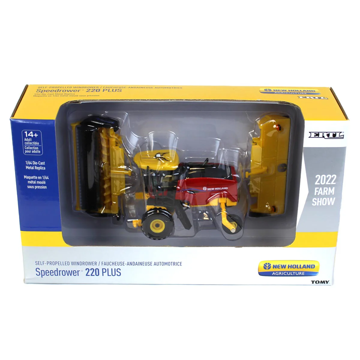 1/64 New Holland Speedrower 220 PLUS Self-Propelled Windrower with Disc Head & Sickle Head by ERTL, 2022 Farm Show - Image 7