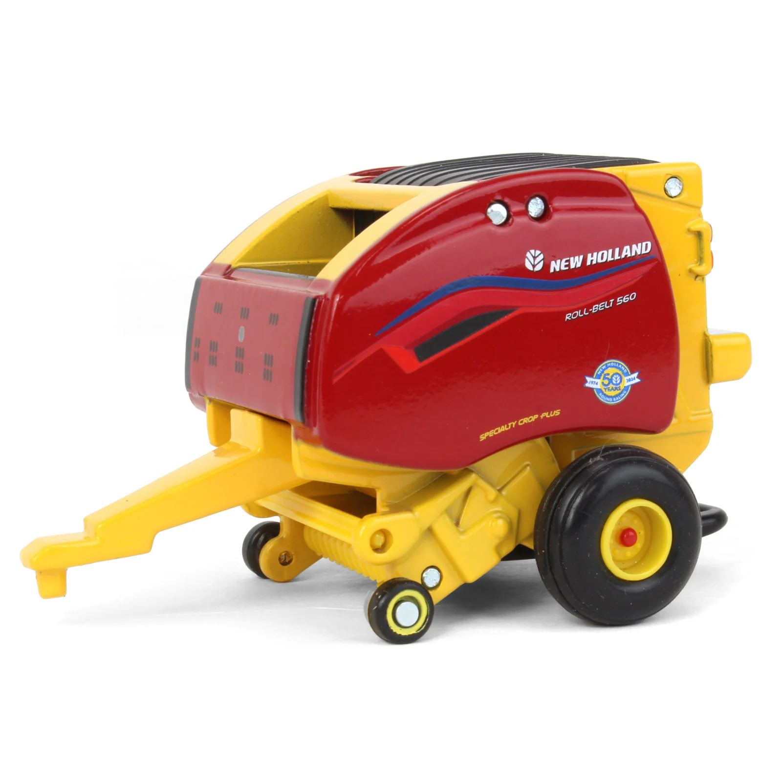 1/64 New Holland T6.180 Tractor with Roll-Belt 560 Round Baler & 6 Bales by ERTL, 50 Years Round Baling, 2024 Farm Show - Image 5