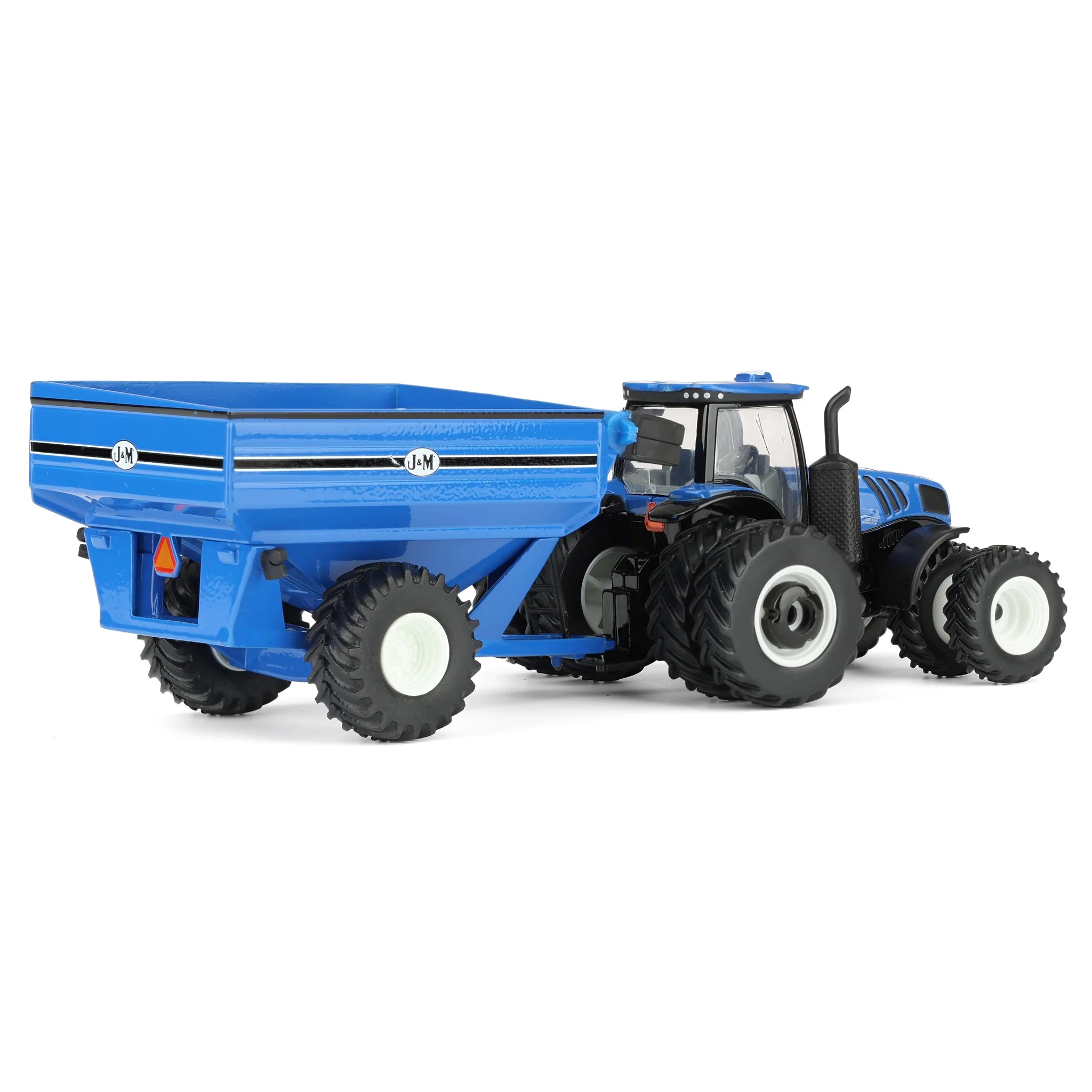 1/64 New Holland T8.385 Tractor with Blue J&M Grain Cart by ERTL - Image 3