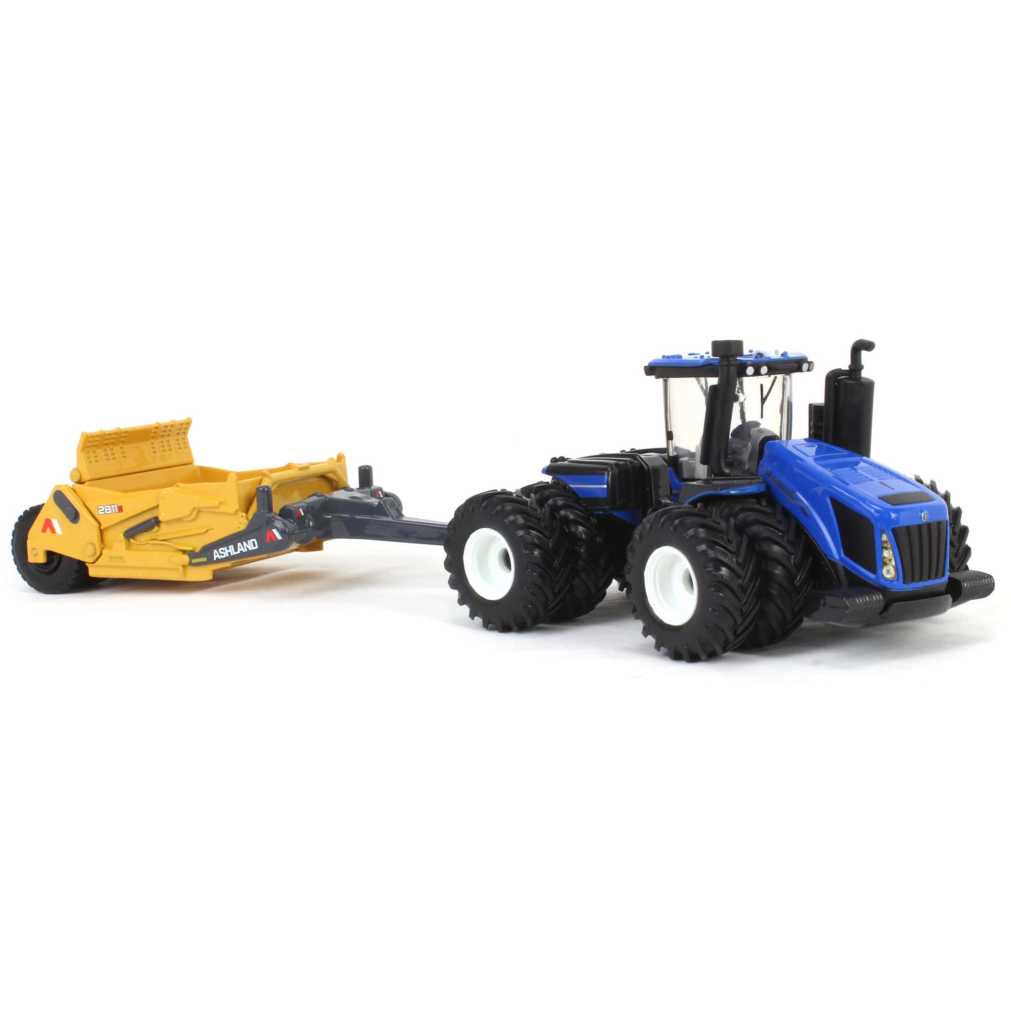 1/64 New Holland T9.700 Tractor with Ashland 2811E Scraper by ERTL - Image 2