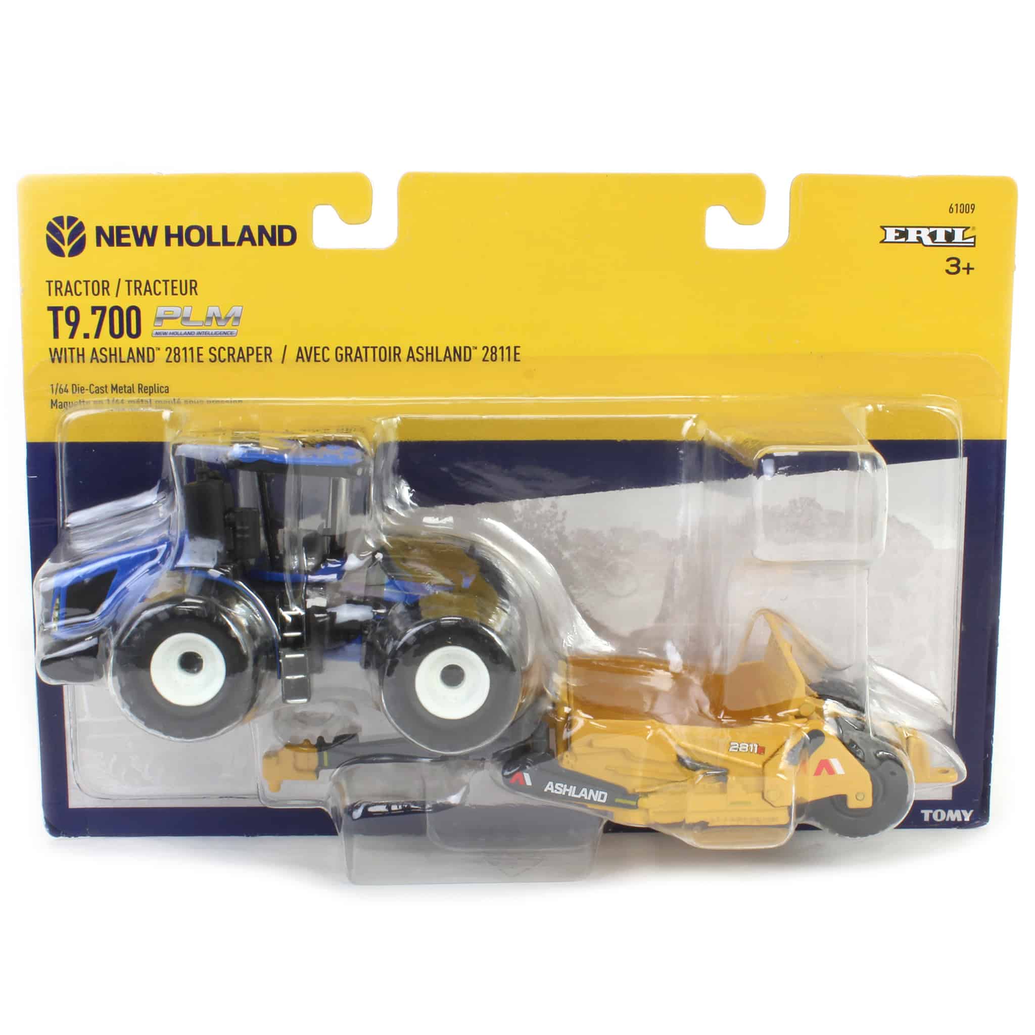 1/64 New Holland T9.700 Tractor with Ashland 2811E Scraper by ERTL - Image 6