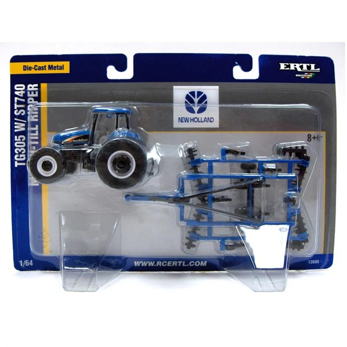 1/64 New Holland TG305 Tractor with Rear Duals & ST740 Mulch-Till Ripper by ERTL