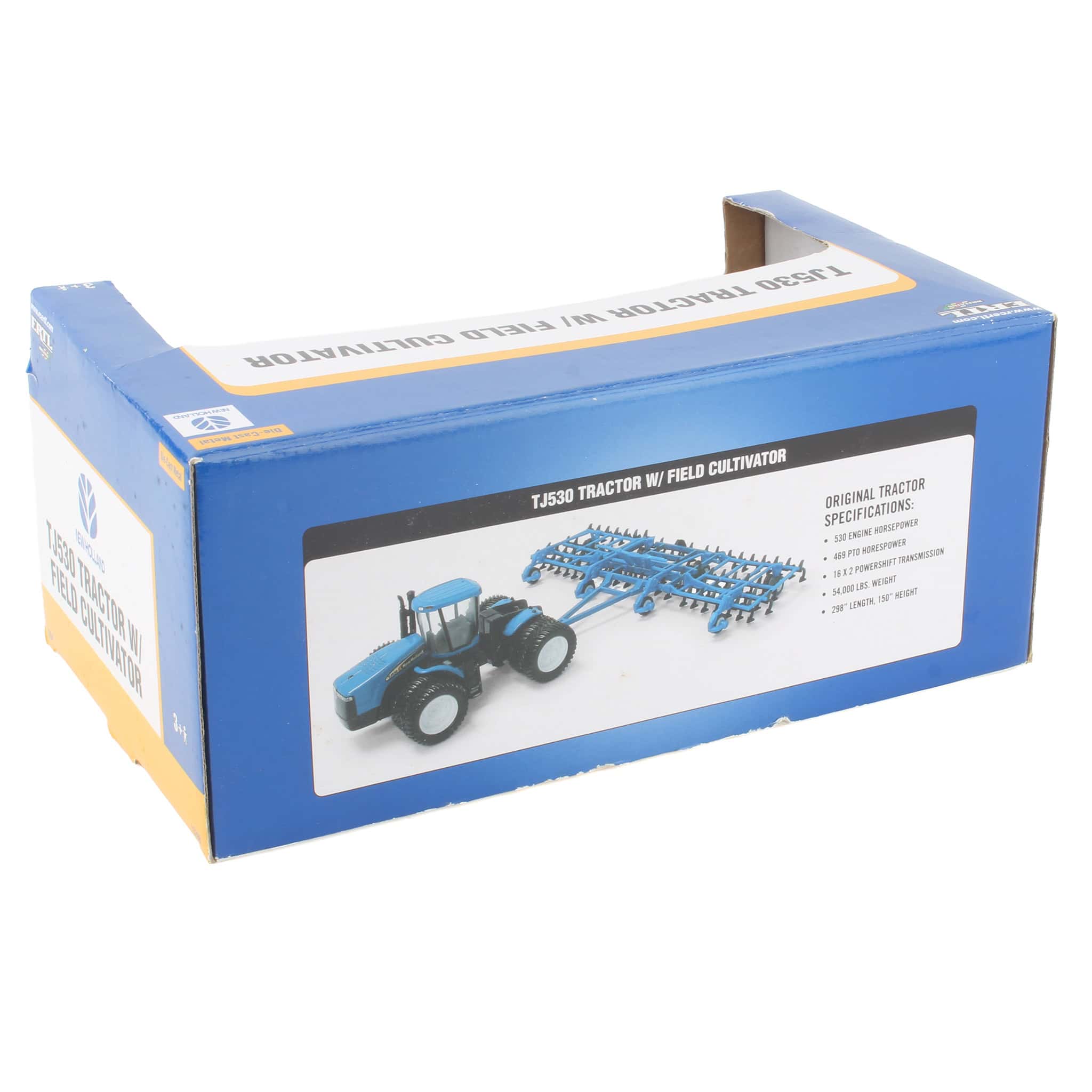 1/64 New Holland TJ530 4WD Tractor with Field Cultivator by ERTL - Image 2