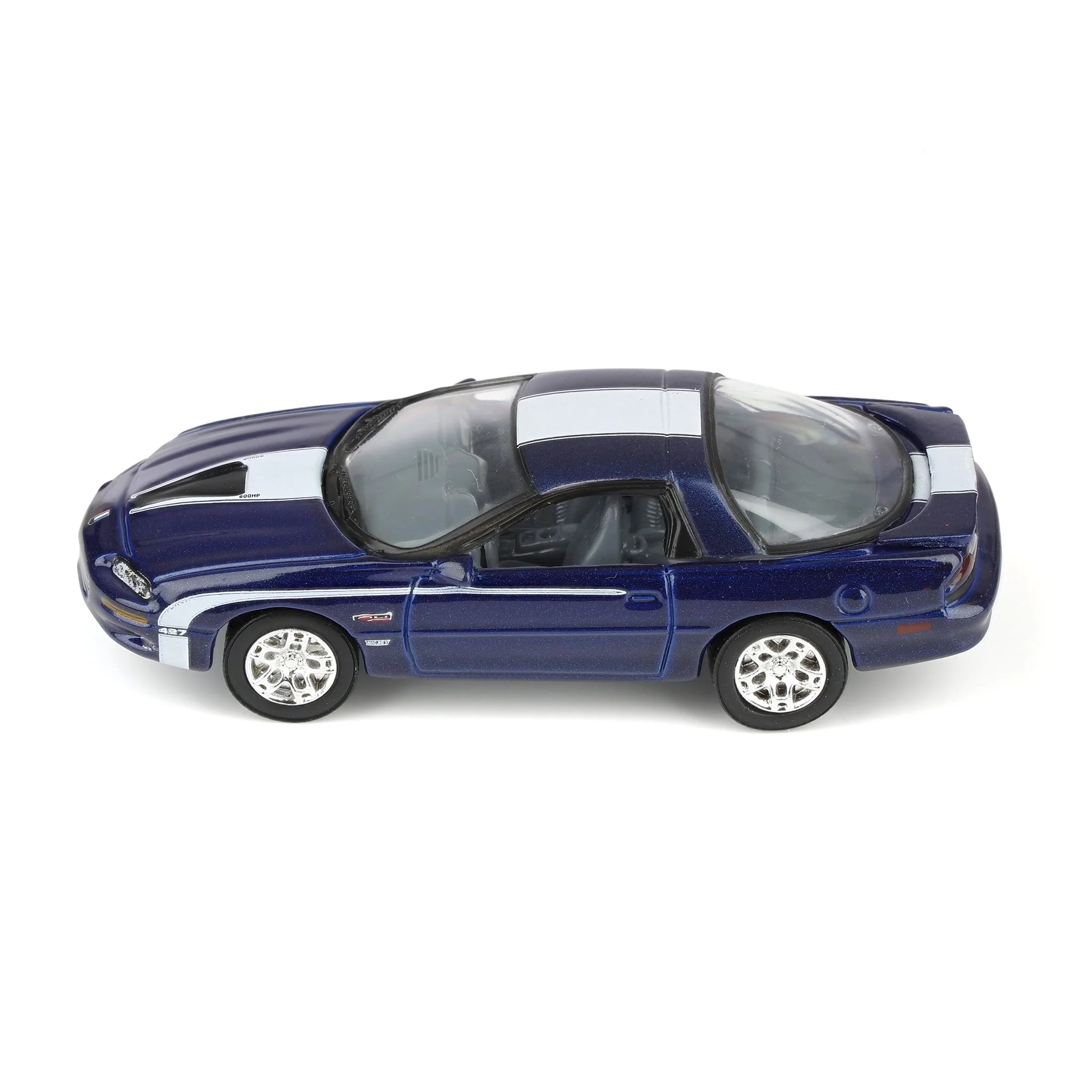 1/64 Nickey 2002 Chevrolet Camaro ZL1, Metallic Blue with White Stripes, Johnny Lightning Muscle Car Series - Image 5