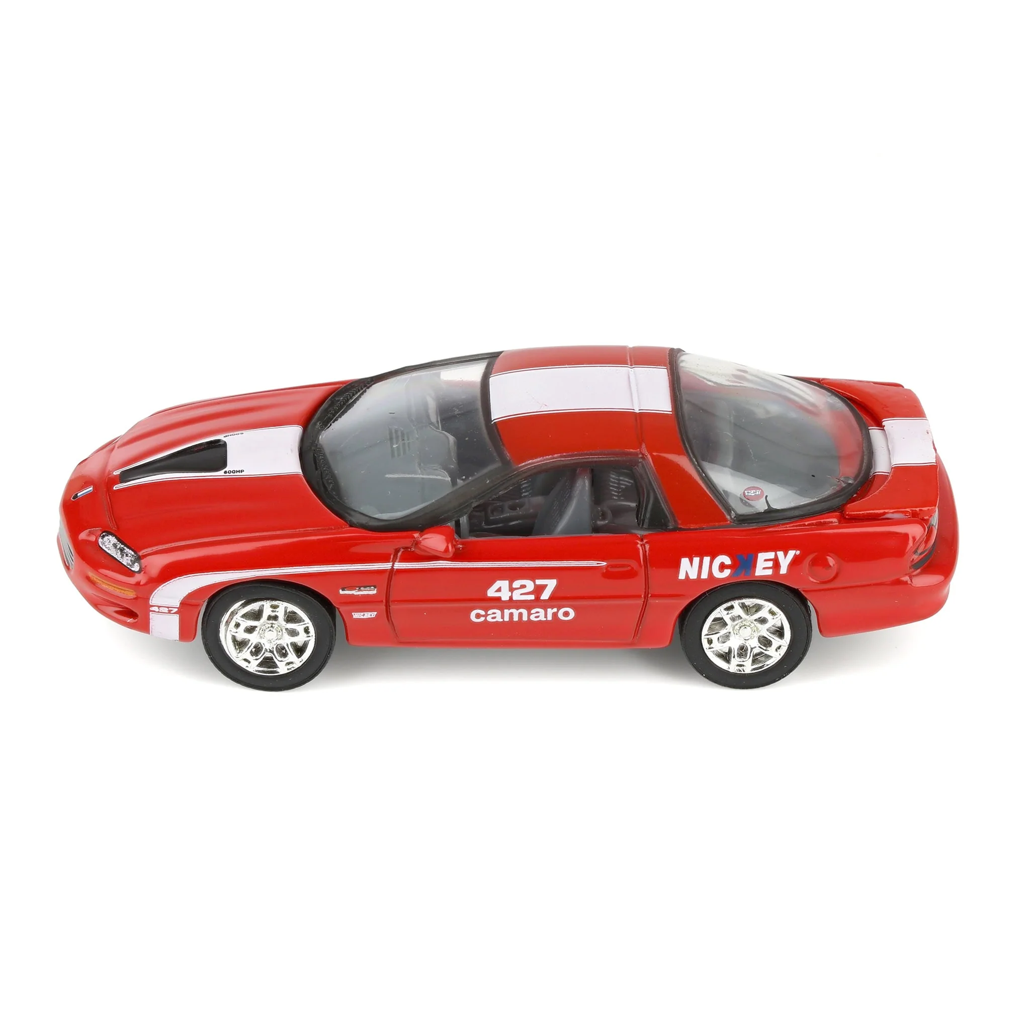 1/64 Nickey 2002 Chevrolet Camaro ZL1, Red with White Stripes, Johnny Lightning Muscle Car Series - Image 5