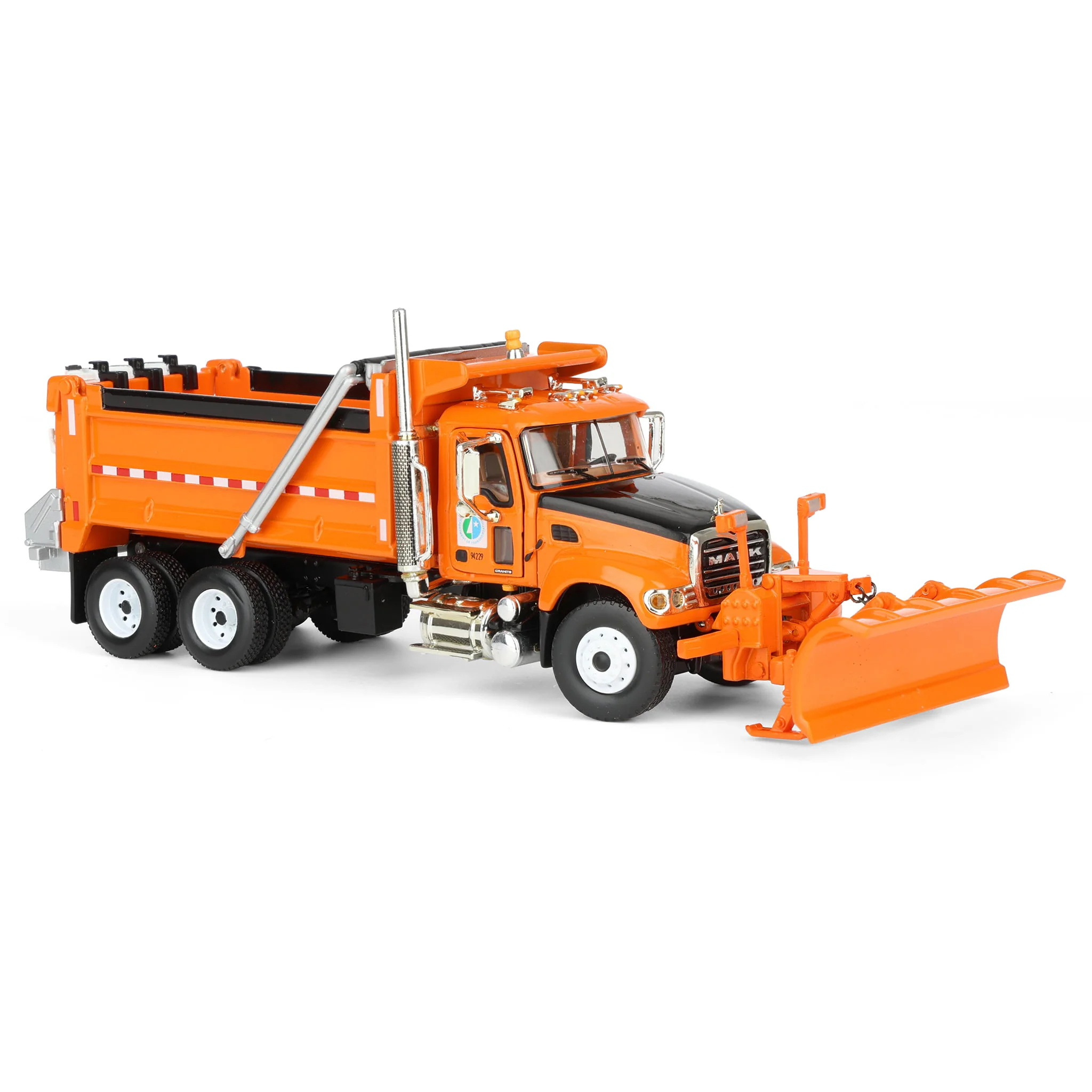 1/64 Orange & Black Mack Granite Minnesota DOT Truck with Plow by First Gear - Image 2