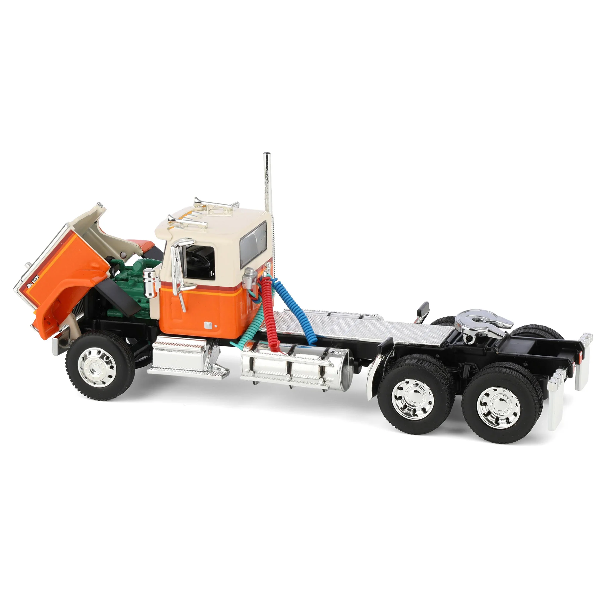 1/64 Orange Chevrolet Bison Day Cab with East End Dump Trailer, DCP by First Gear - Image 6
