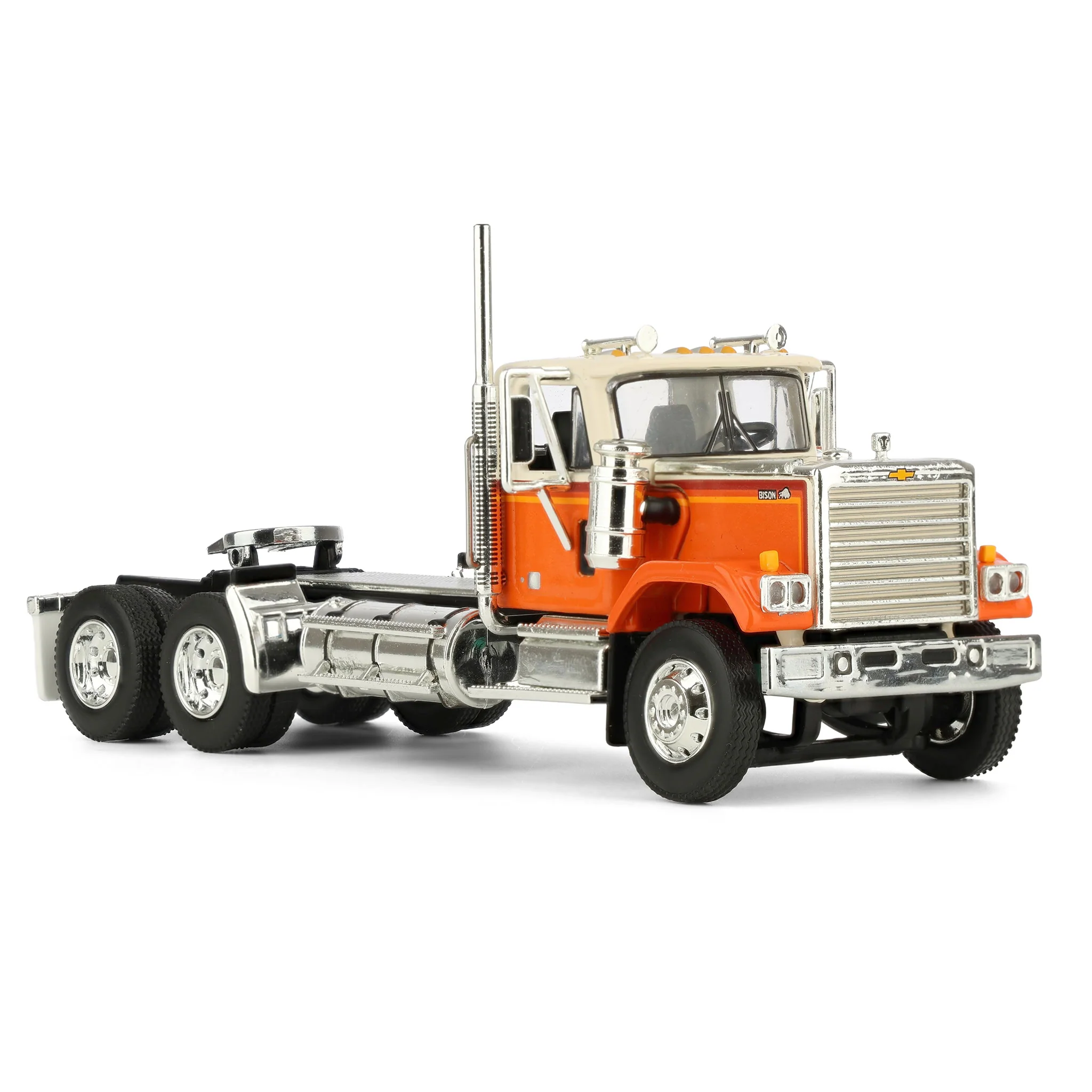 1/64 Orange Chevrolet Bison Day Cab with East End Dump Trailer, DCP by First Gear - Image 7