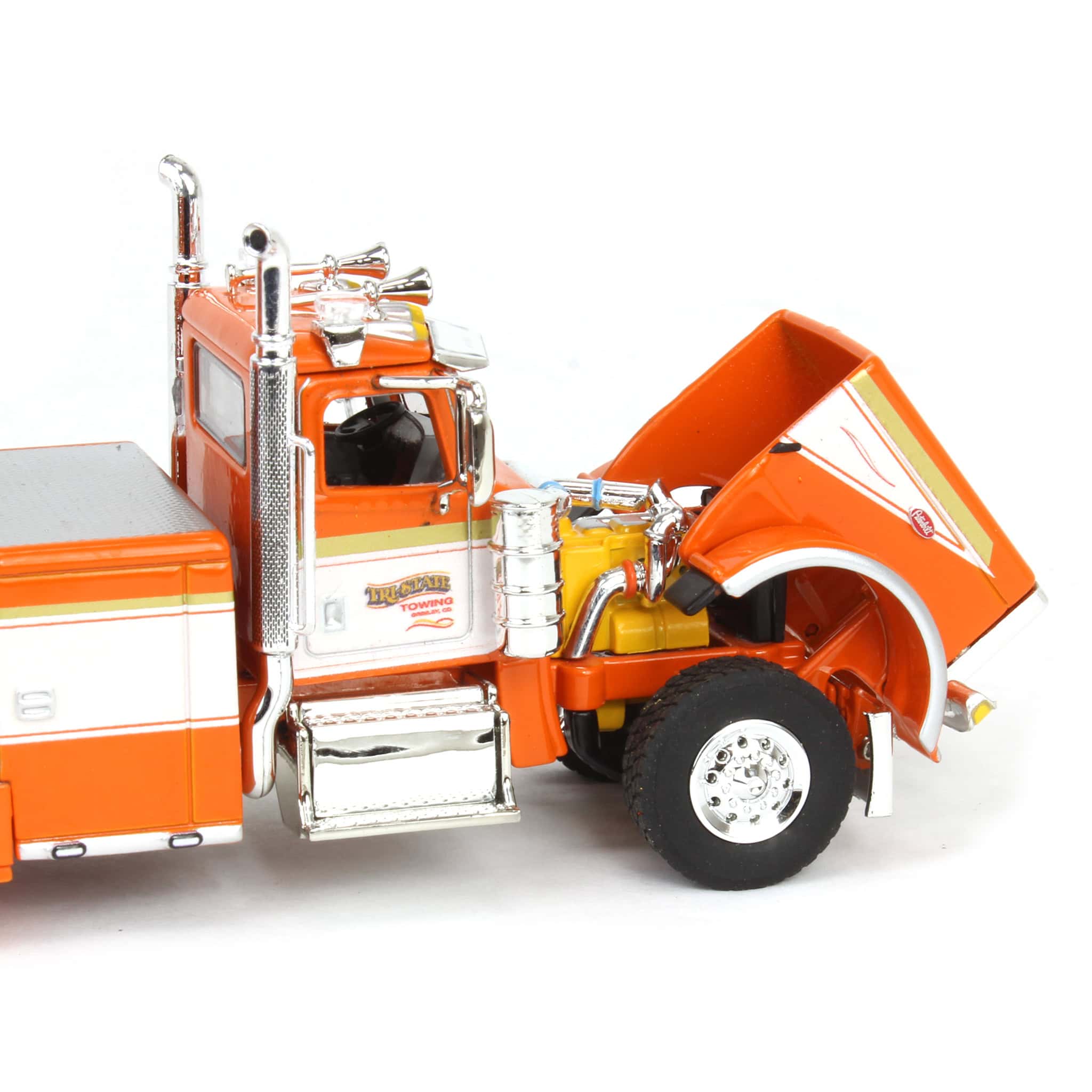 1/64 Orange/White Peterbilt 389 with Century 1150 Rotator Wrecker, Tri-State Commodities, DCP by First Gear - Image 6