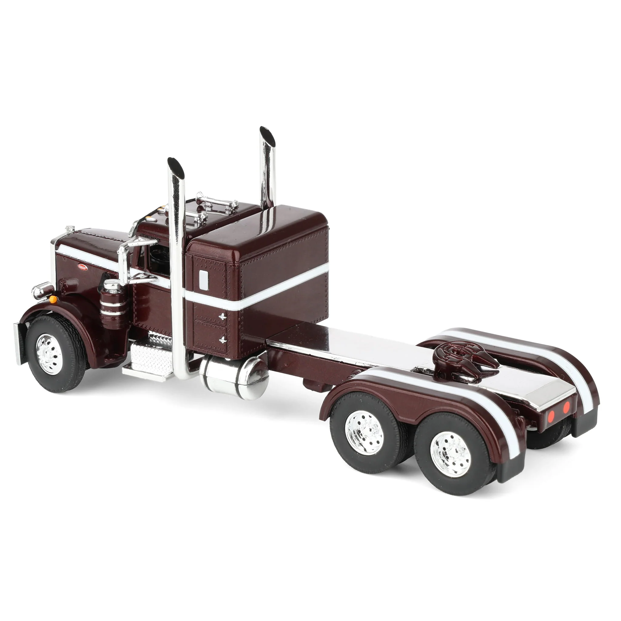 1/64 Peterbilt 351 Semi Truck with 34ft Wilson Pacesetter Grain Trailer, Cherry/White, DCP by First Gear - Image 5