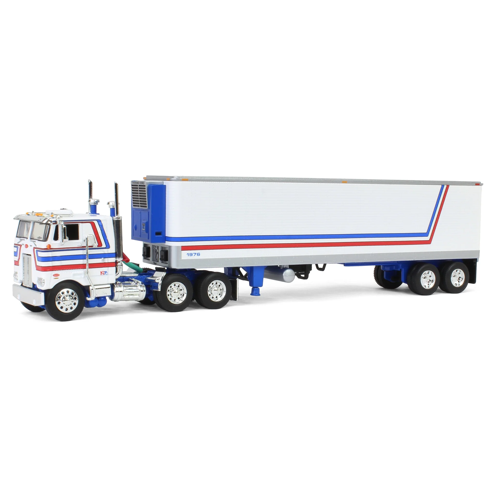 1/64 Peterbilt 352 COE with 40ft Vintage Reefer Trailer, USA Bicentennial Patriot, DCP by First Gear