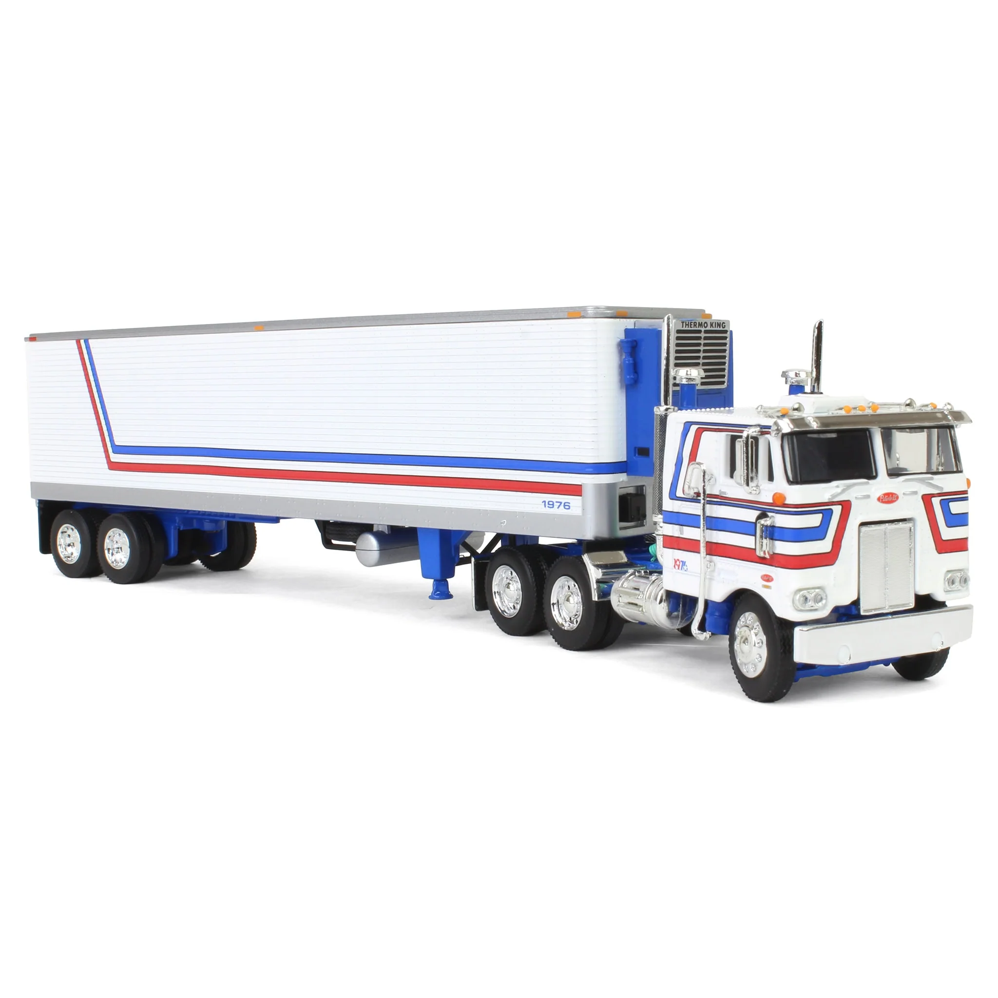 1/64 Peterbilt 352 COE with 40ft Vintage Reefer Trailer, USA Bicentennial Patriot, DCP by First Gear - Image 2
