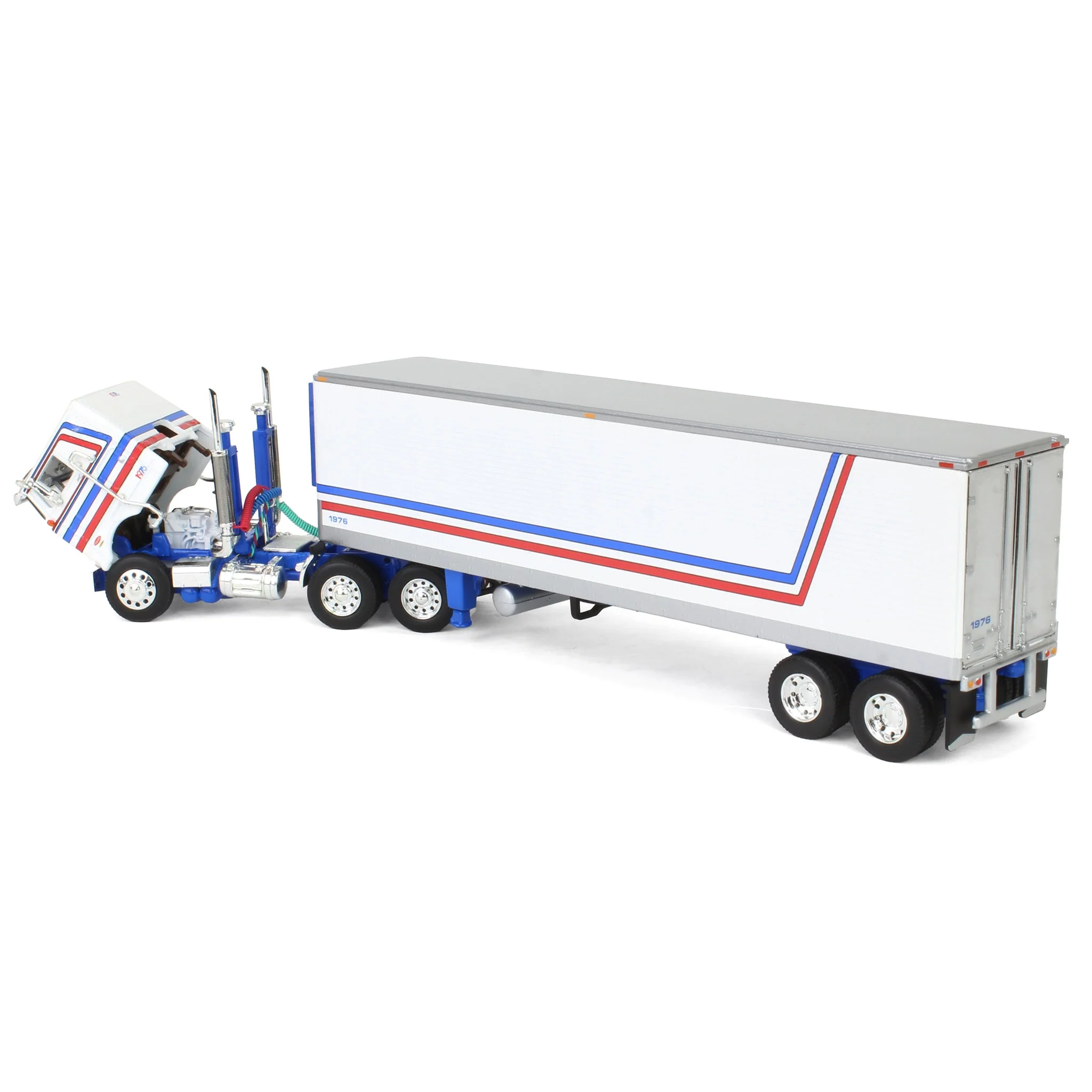 1/64 Peterbilt 352 COE with 40ft Vintage Reefer Trailer, USA Bicentennial Patriot, DCP by First Gear - Image 4