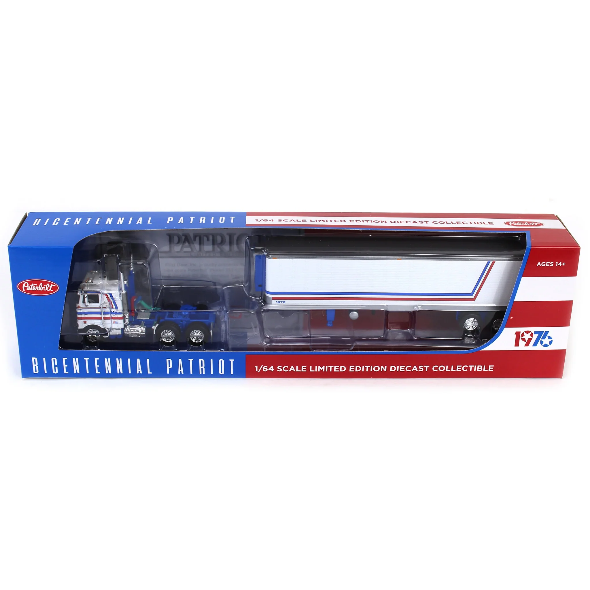 1/64 Peterbilt 352 COE with 40ft Vintage Reefer Trailer, USA Bicentennial Patriot, DCP by First Gear - Image 5