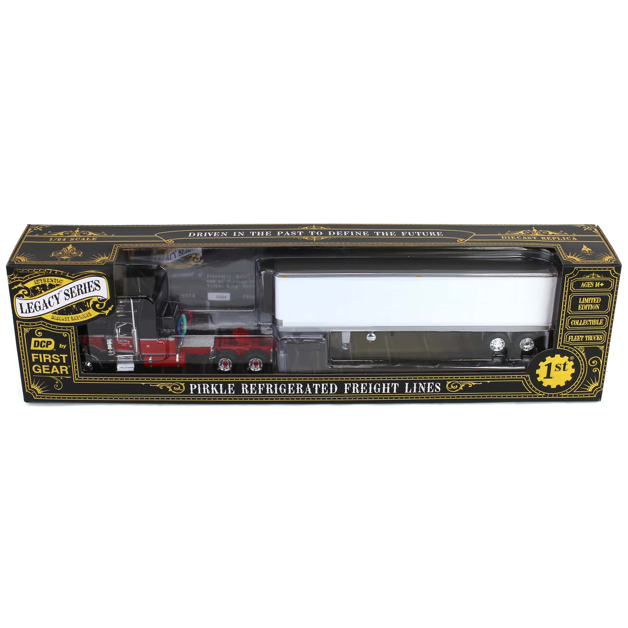 1/64 Peterbilt 359 Semi Truck with Vintage Reefer Trailer, Legacy Series #1: Pirkle Refrigerated Freight Lines, DCP by First Gear - Image 5
