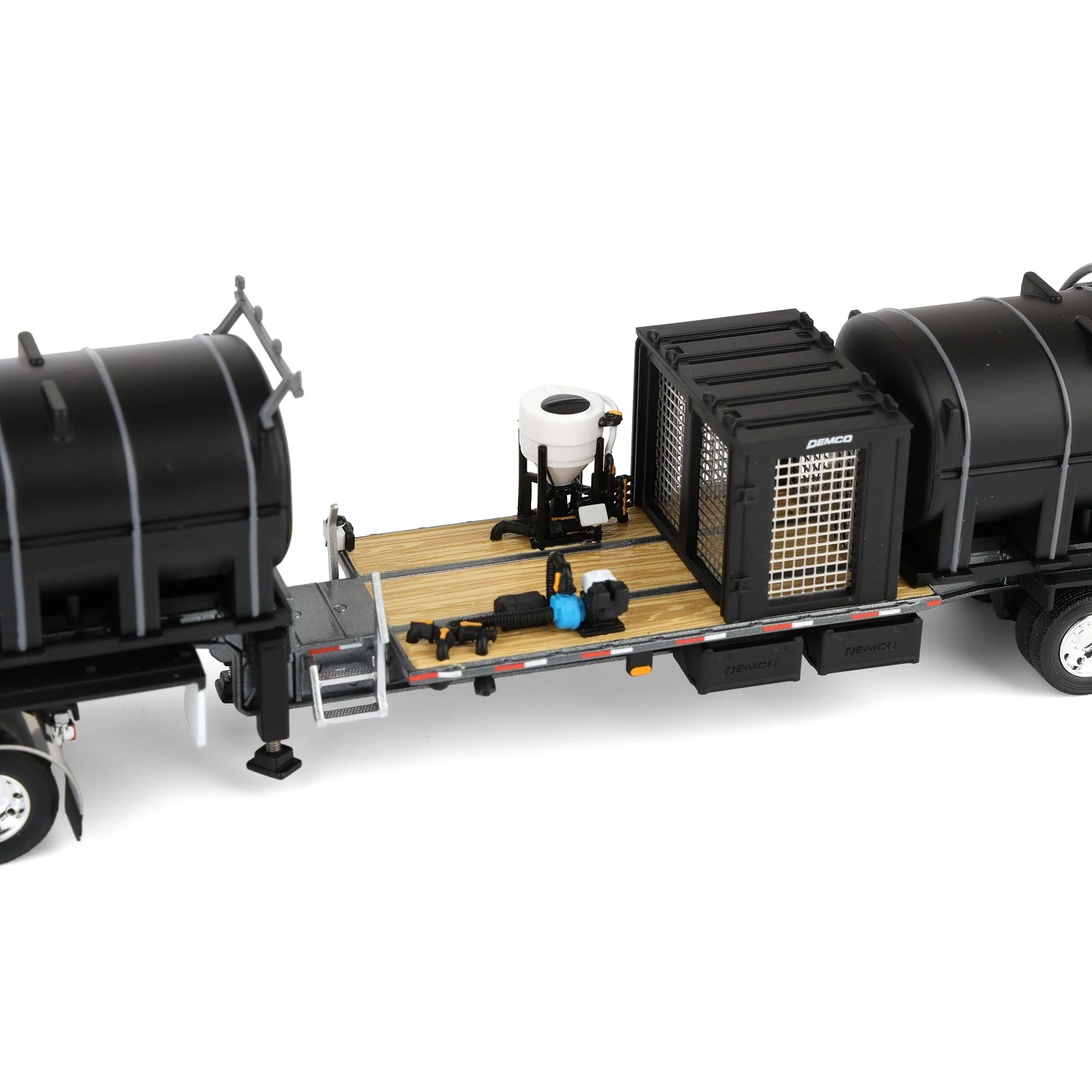 1/64 Peterbilt 379 Semi Truck with Day Cab & DEMCO Liquid Tender Trailer, Gunmetal & Black, DCP by First Gear - Image 5