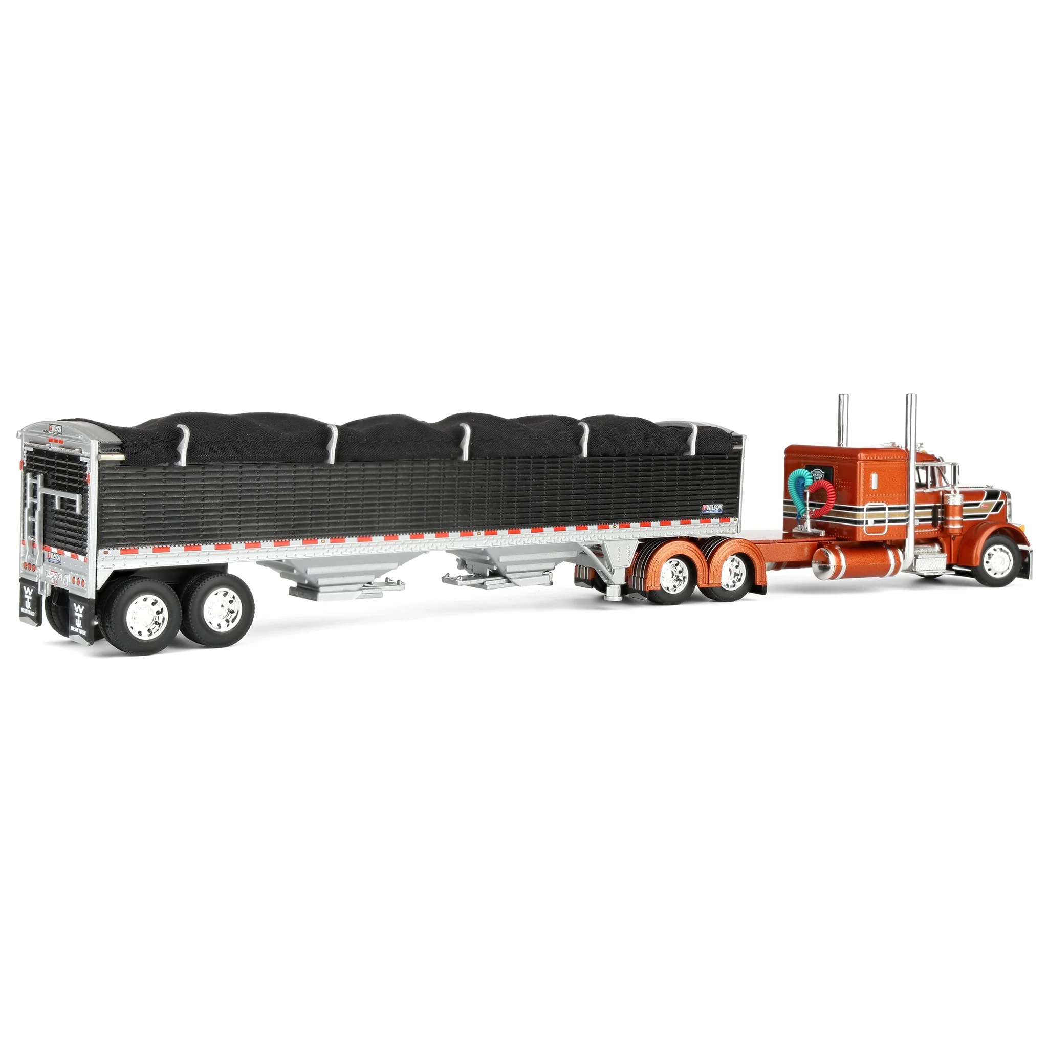 1/64 Peterbilt 379 Semi Truck with Wilson Grain Trailer, 2025 National Farm Toy Museum, DCP by First Gear - Image 3