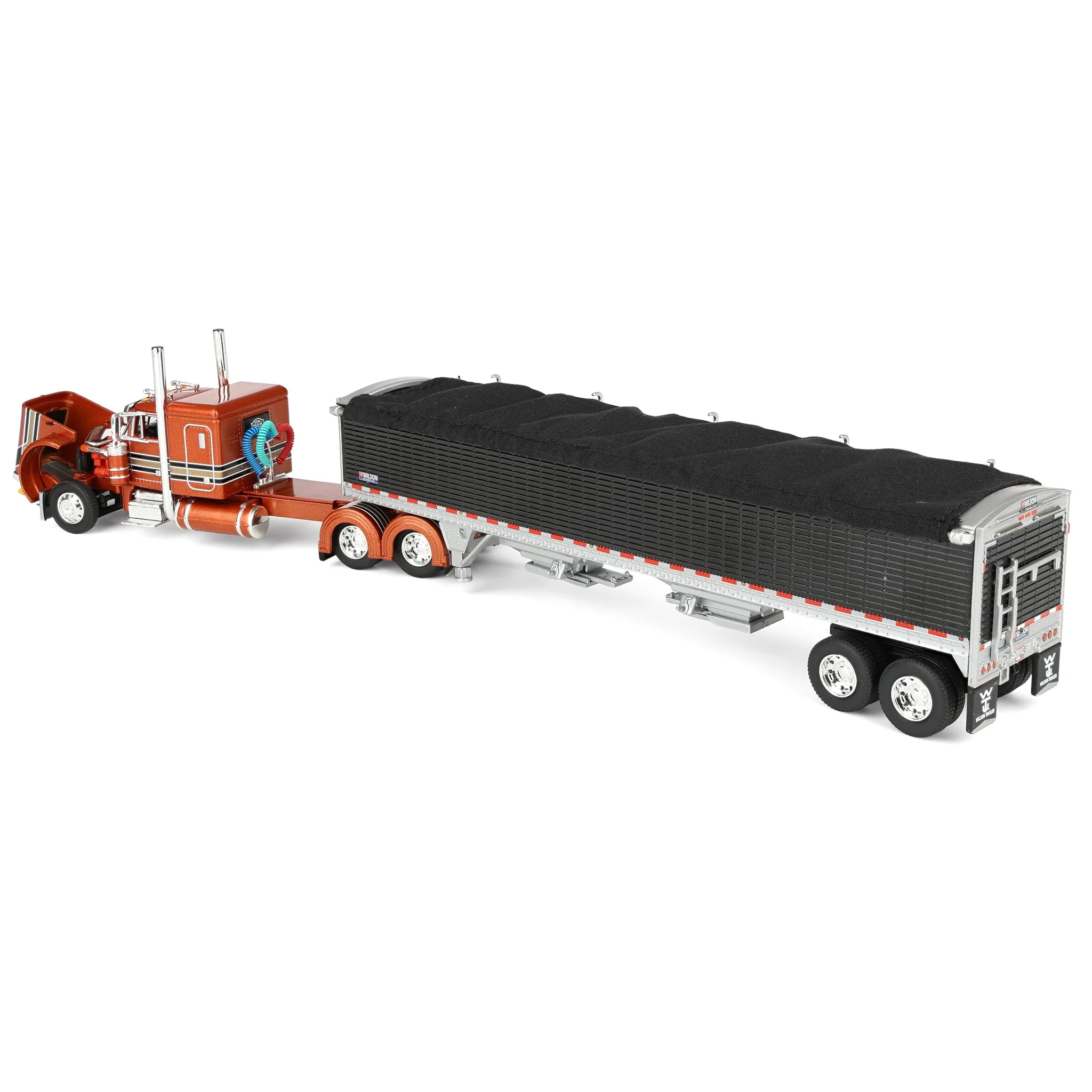 1/64 Peterbilt 379 Semi Truck with Wilson Grain Trailer, 2025 National Farm Toy Museum, DCP by First Gear - Image 4
