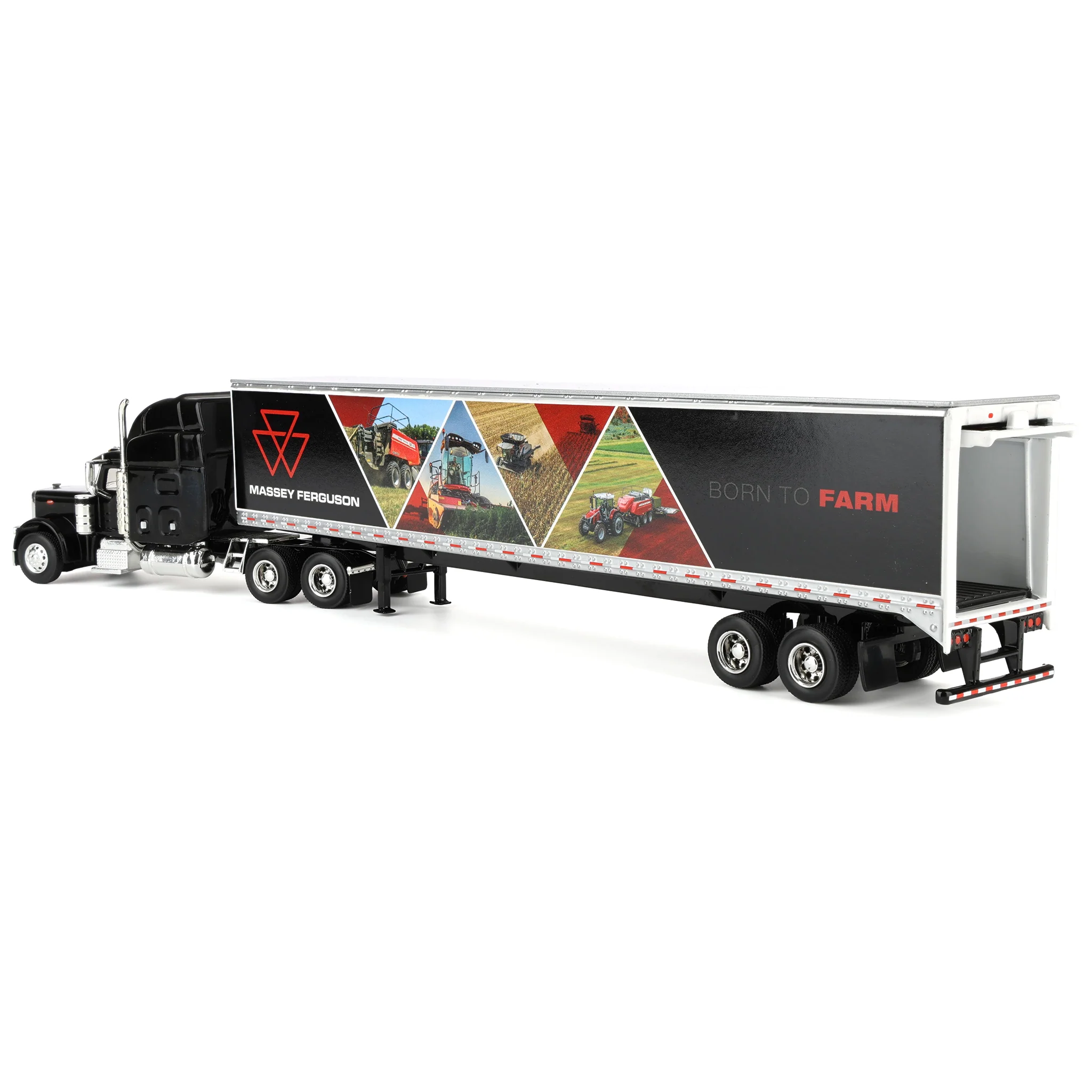 1/64 Peterbilt 379 Semi Truck with Box Trailer by SpecCast, Massey Ferguson "Born to Farm" - Image 4