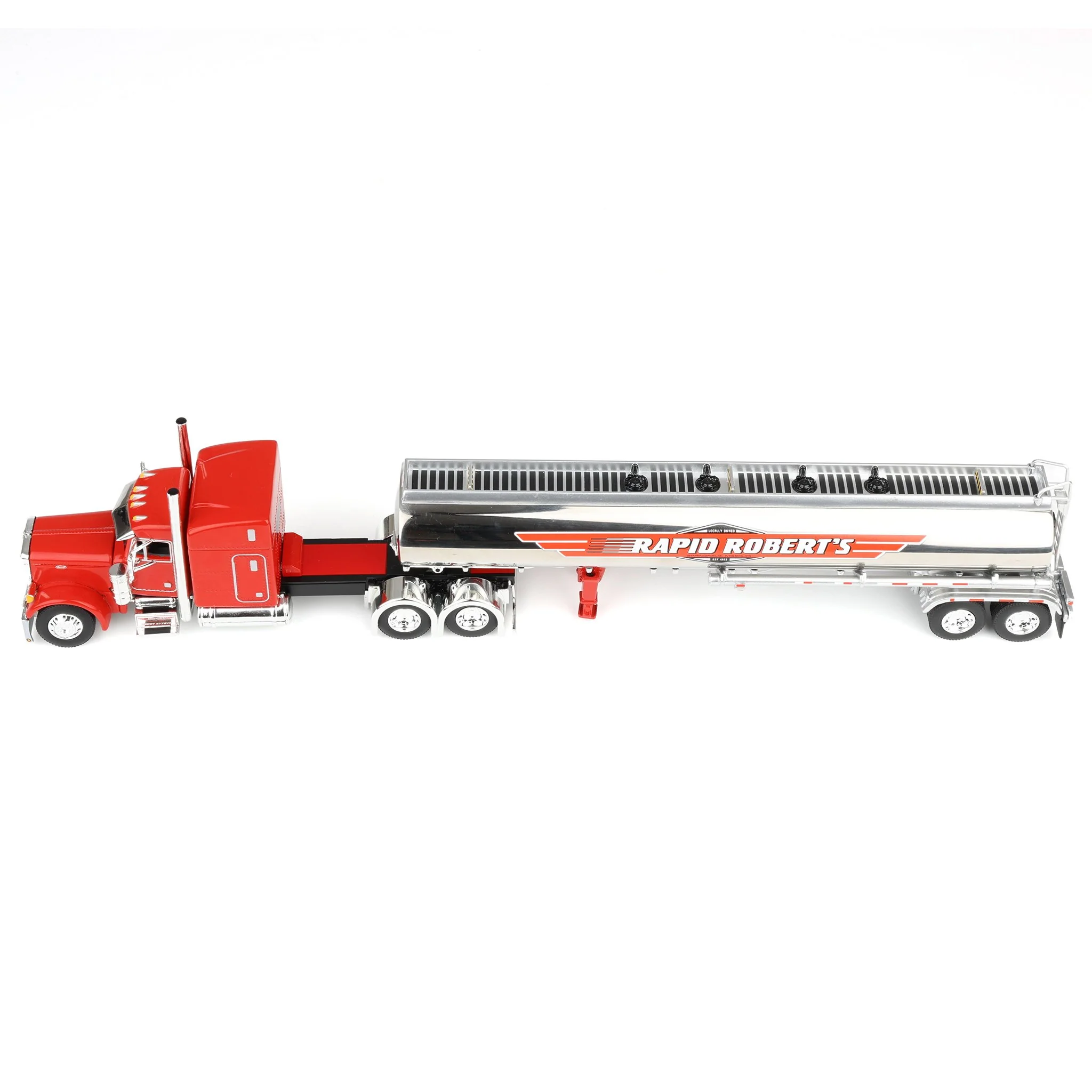 1/64 Peterbilt 379 Semi Truck with Heil Fuel Tanker, Rapid Roberts, DCP by First Gear Dealer Exclusive - Image 5