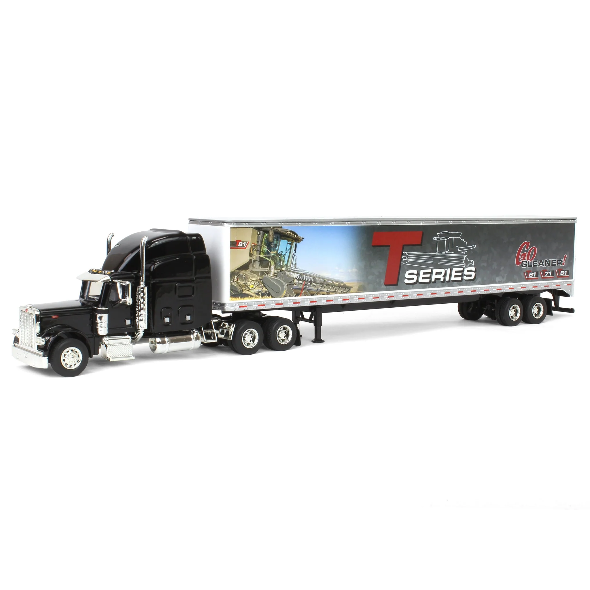1/64 Peterbilt 379 Semi Truck with Box Trailer by SpecCast, Gleaner T Series Combine