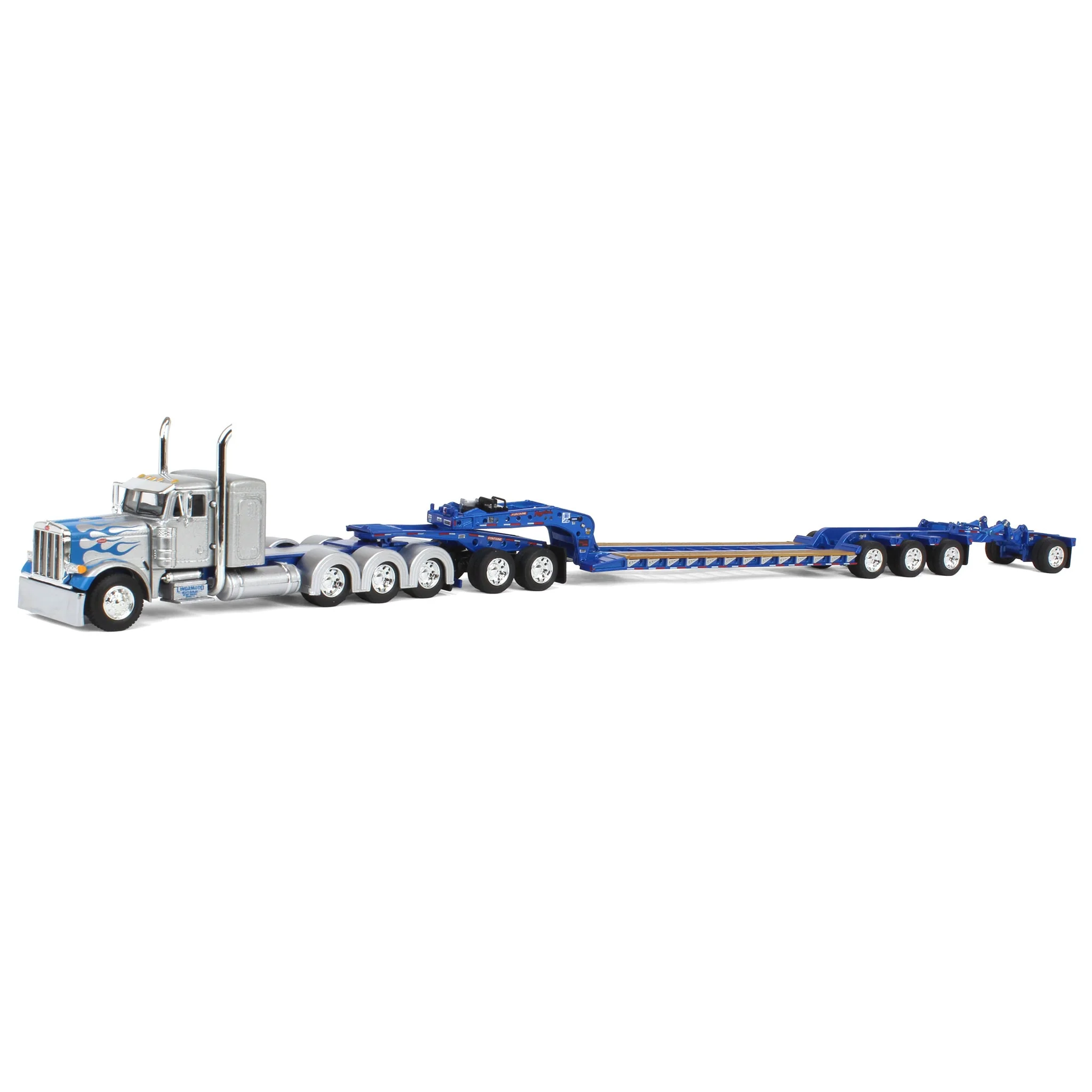 1/64 Peterbilt 379 Semi Truck with Fontaine Magnitude Lowboy, Jeep, & Stinger - Big Rigs #15: Lindamood Demolition, DCP by First Gear