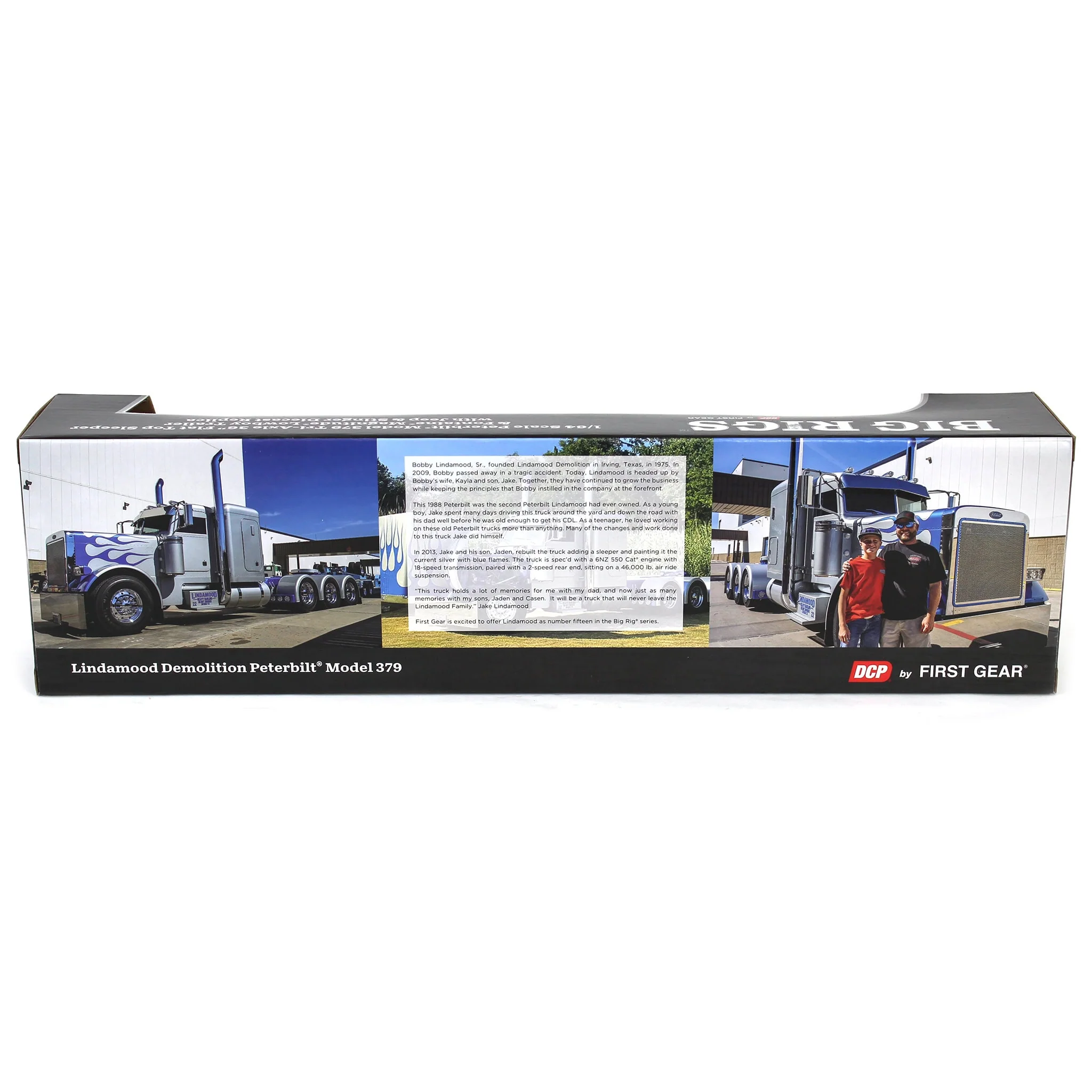 1/64 Peterbilt 379 Semi Truck with Fontaine Magnitude Lowboy, Jeep, & Stinger - Big Rigs #15: Lindamood Demolition, DCP by First Gear - Image 7