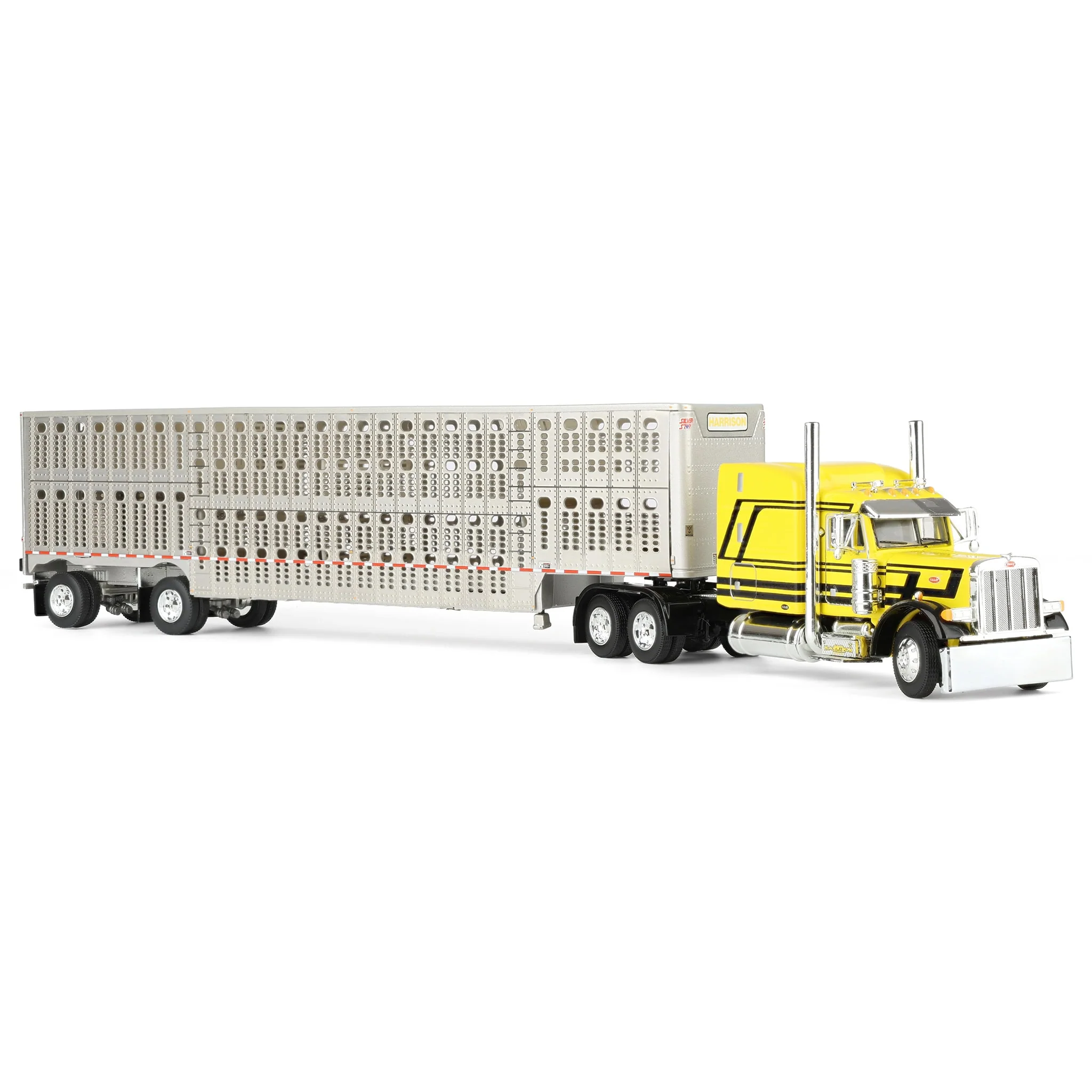 1/64 Peterbilt 379 with Wilson Silverstar Livestock Trailer, Harrison Trucking, DCP by First Gear Dealer Exclusive - Image 2