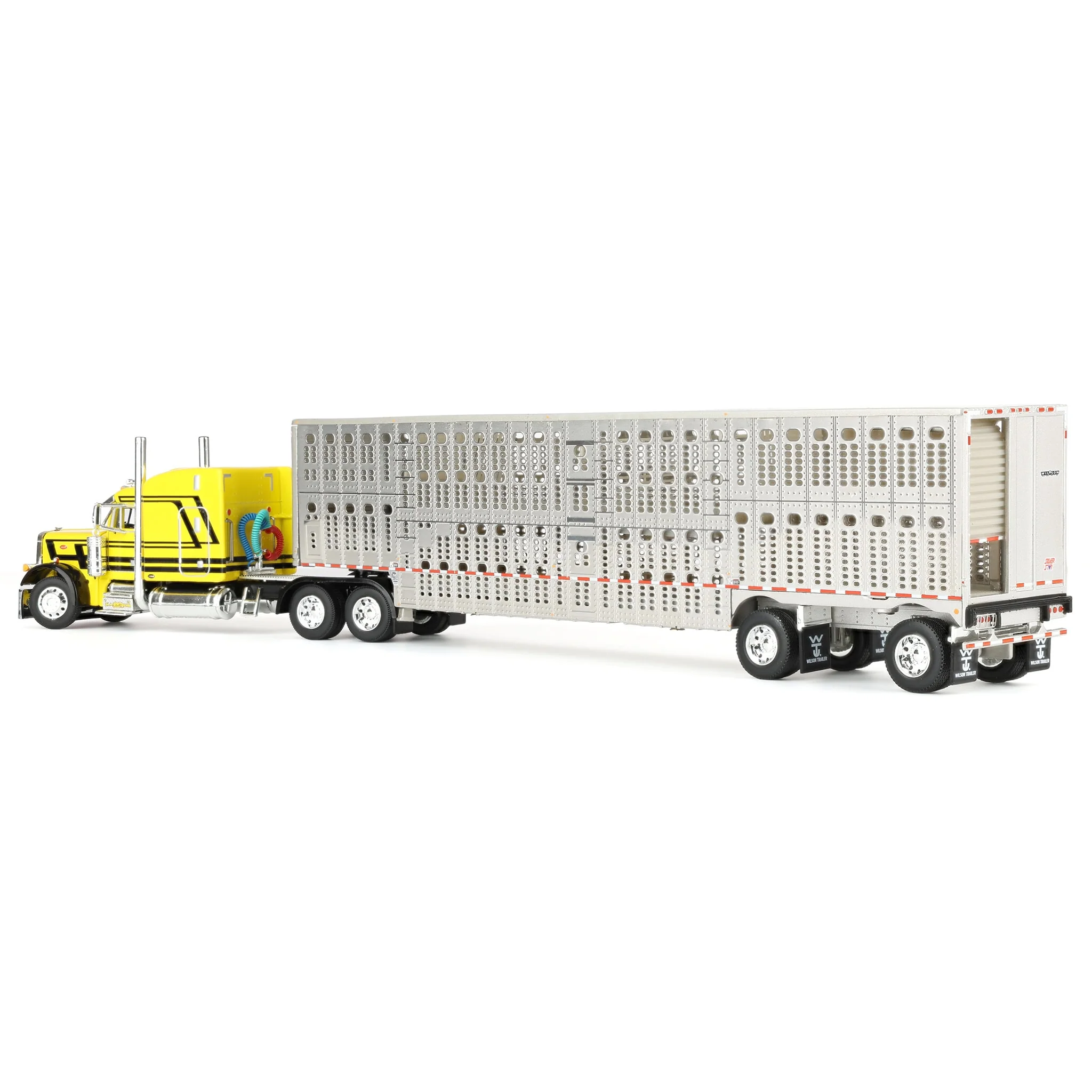 1/64 Peterbilt 379 with Wilson Silverstar Livestock Trailer, Harrison Trucking, DCP by First Gear Dealer Exclusive - Image 4