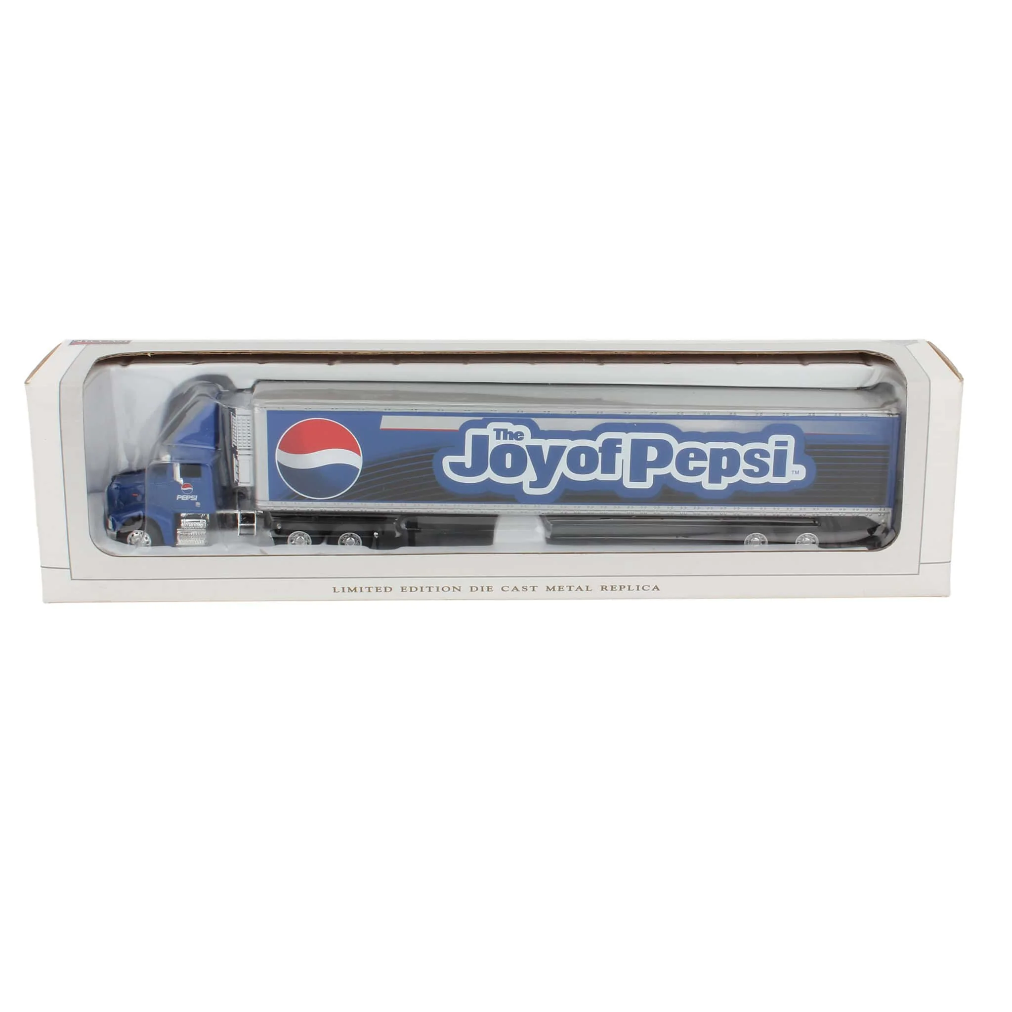 1/64 Peterbilt 385 Semi Truck with Air Deflector & The Joy of Pepsi Reefer Trailer by SpecCast