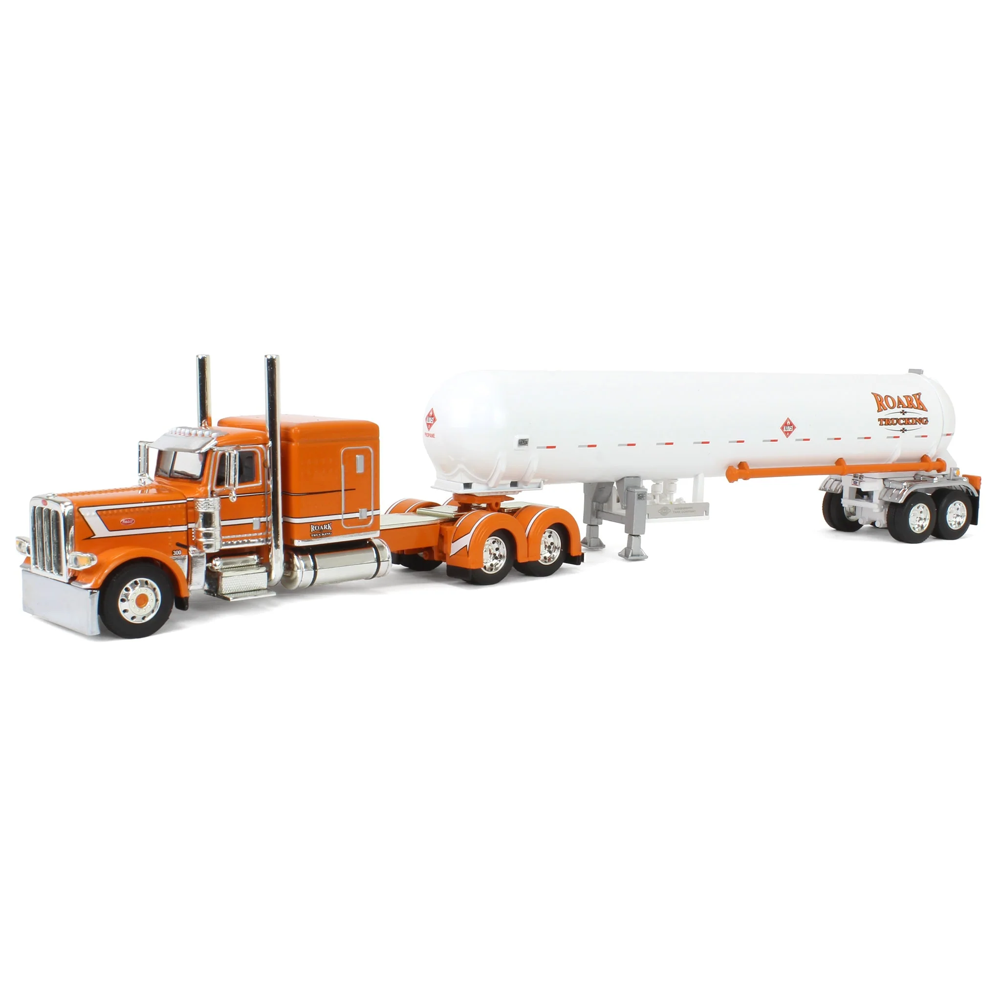 1/64 Peterbilt 389 Semi Truck with Mississippi LP Tanker Trailer, Roark Trucking - Under Pressure, DCP by First Gear
