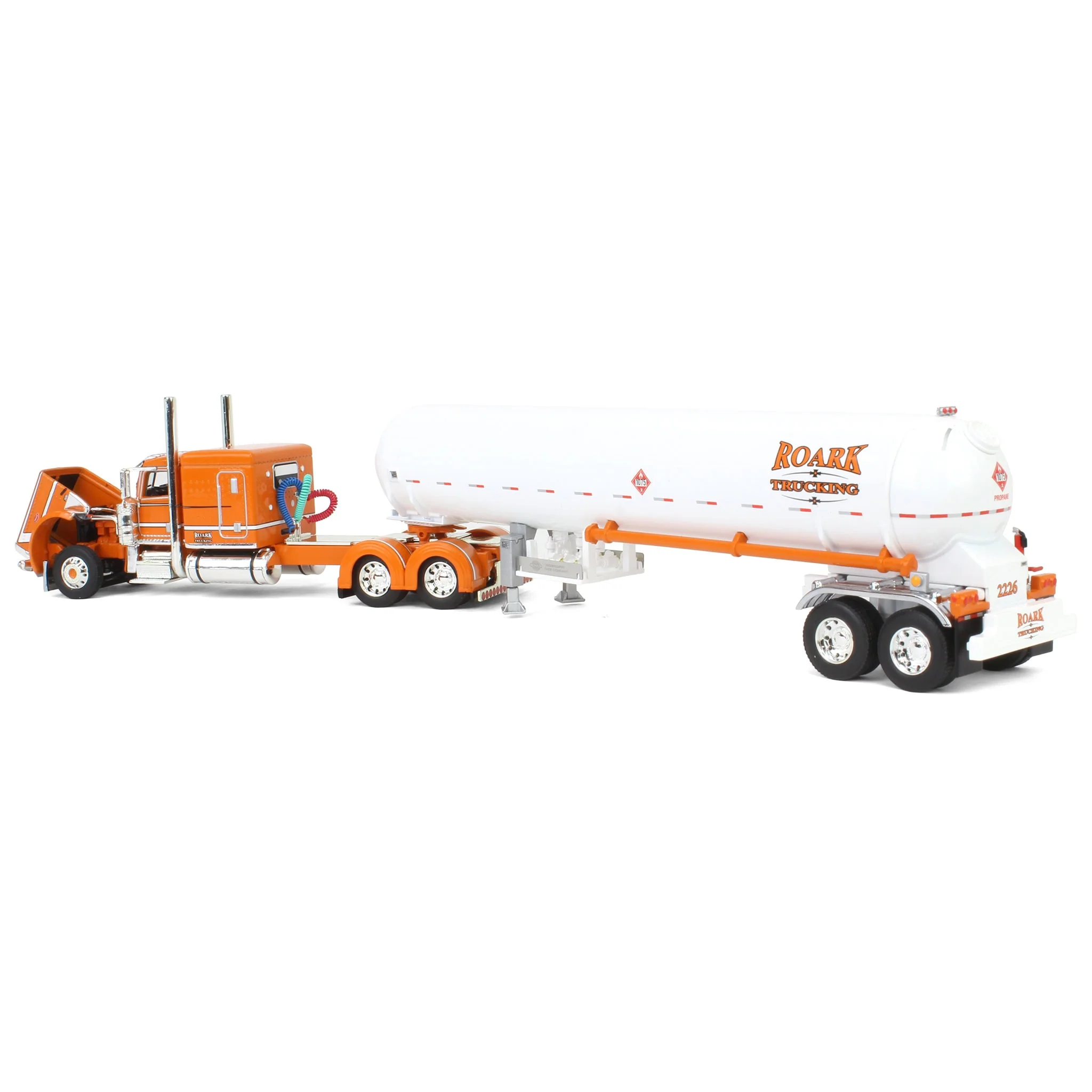 1/64 Peterbilt 389 Semi Truck with Mississippi LP Tanker Trailer, Roark Trucking - Under Pressure, DCP by First Gear - Image 4