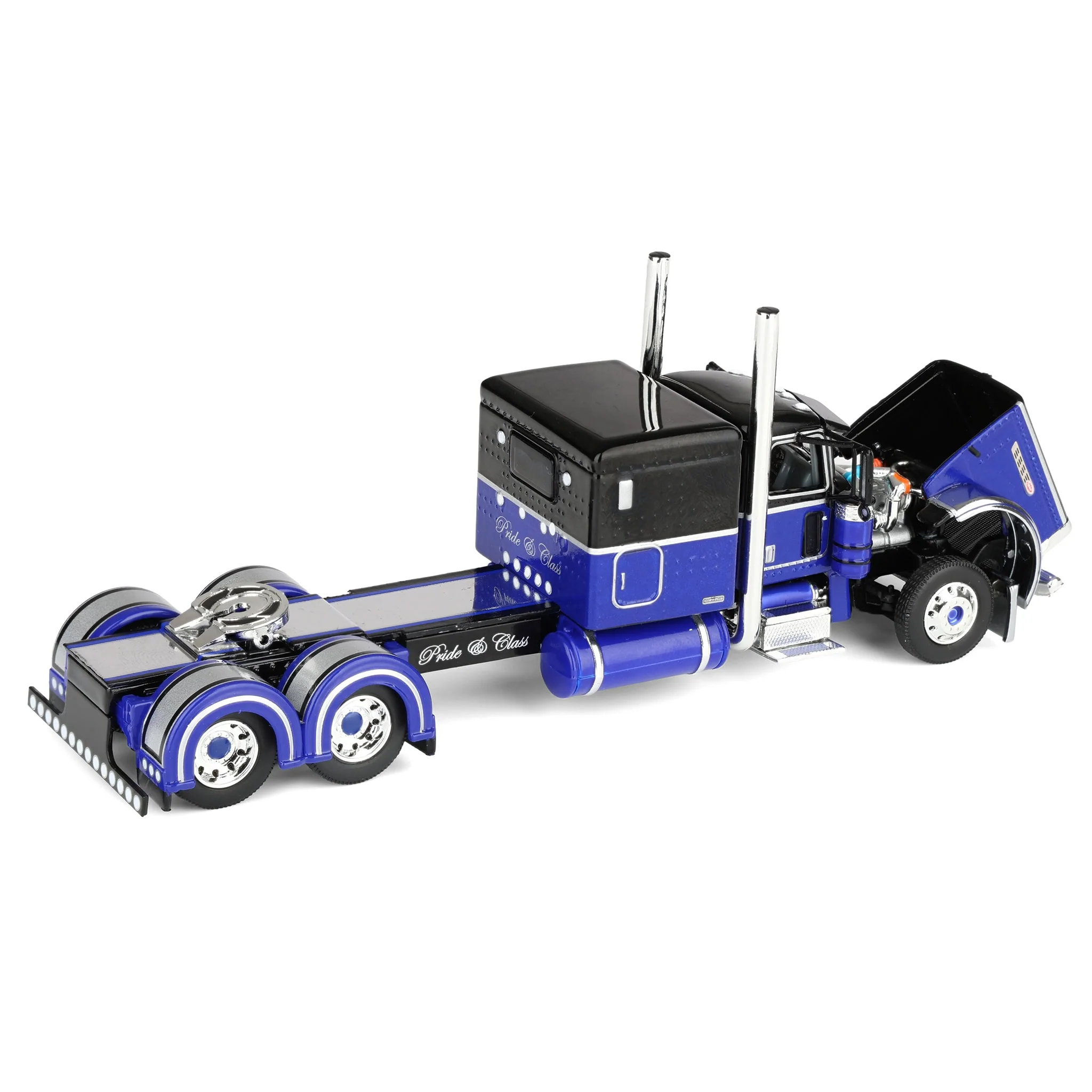 1/64 Peterbilt 389 Pride-N-Class Semi with 50ft Wilson Pacesetter Grain Trailer, Black/Blue, DCP by First Gear - Image 5