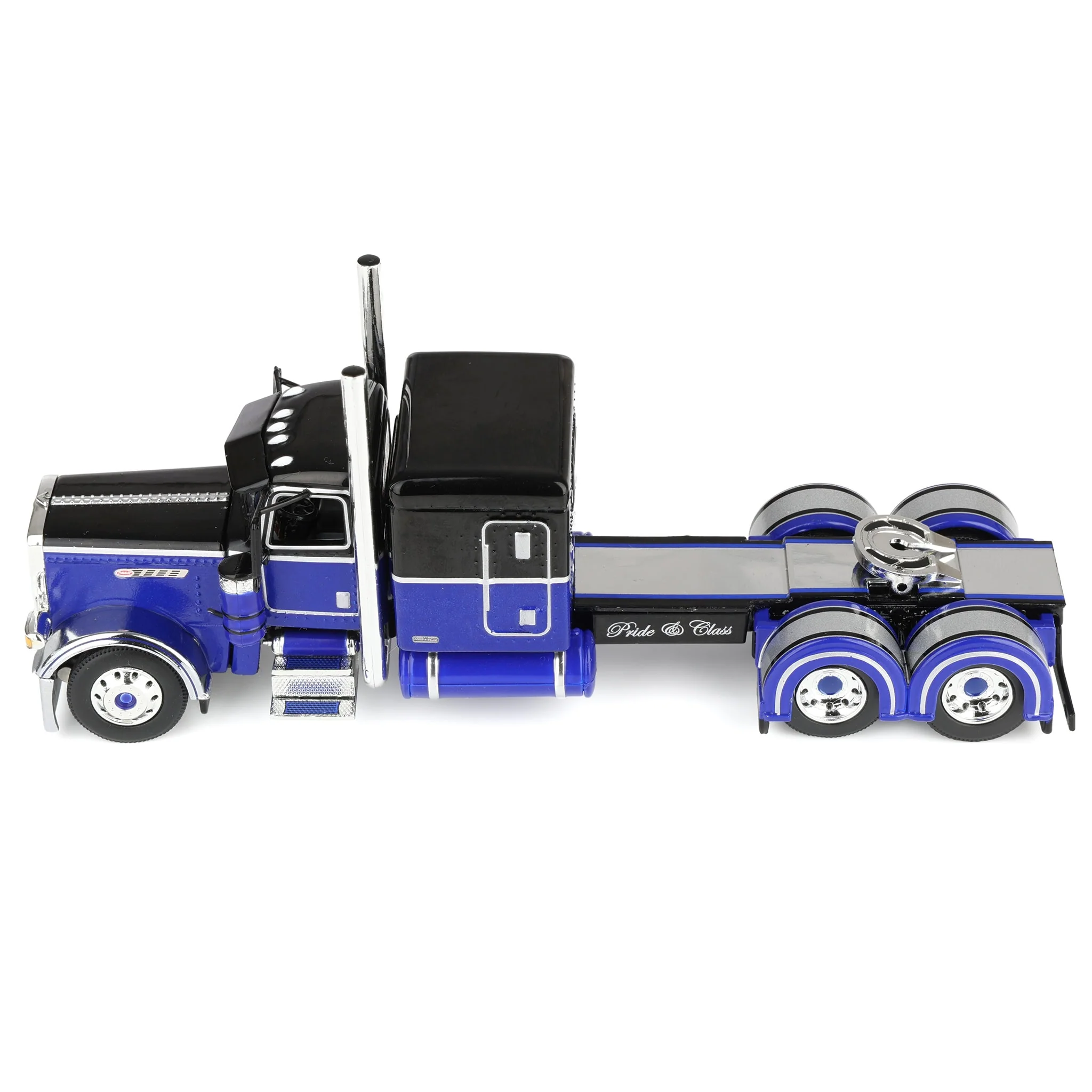 1/64 Peterbilt 389 Pride-N-Class Semi with 50ft Wilson Pacesetter Grain Trailer, Black/Blue, DCP by First Gear - Image 6
