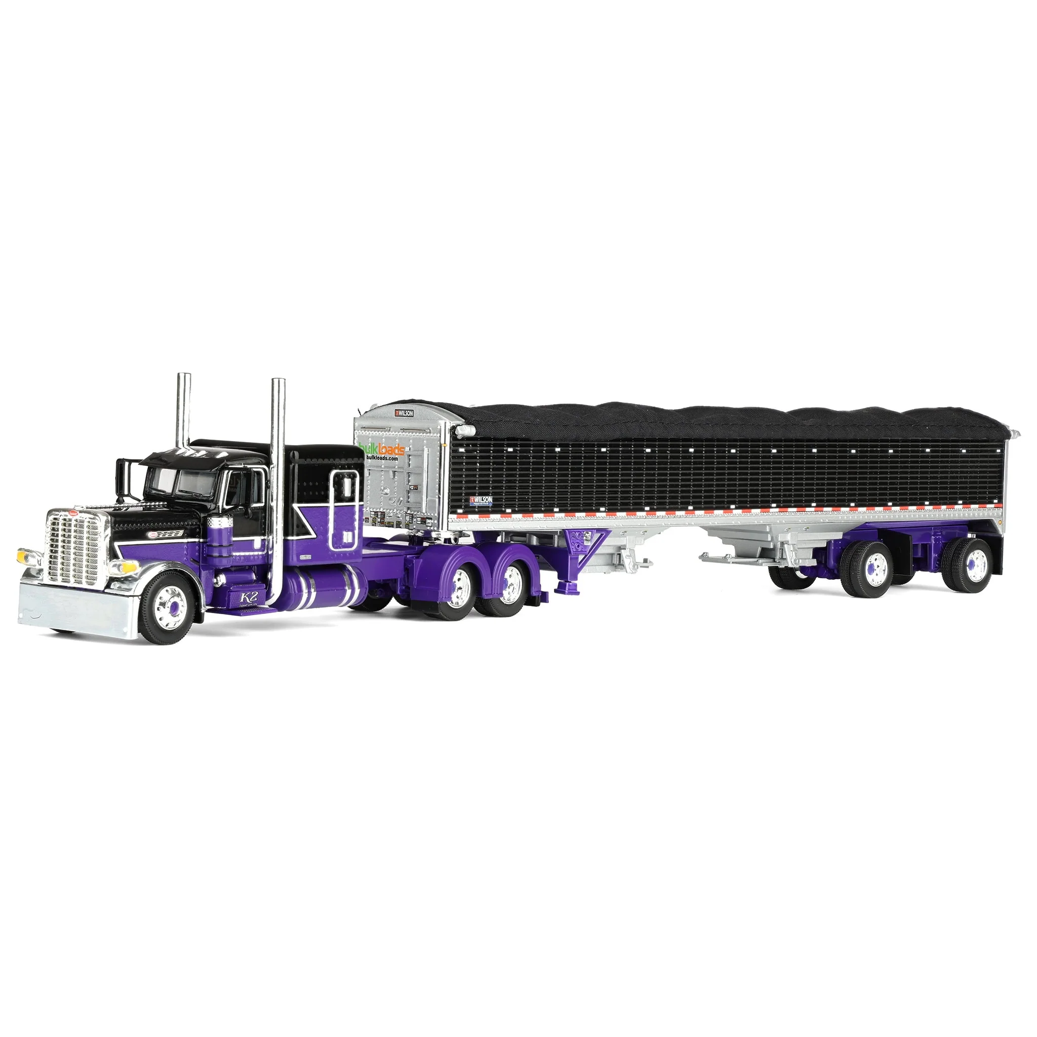 1/64 Peterbilt 389 Pride-N-Class Semi with 50ft Wilson Pacesetter Grain Trailer, K2/Bulkloads, DCP by First Gear