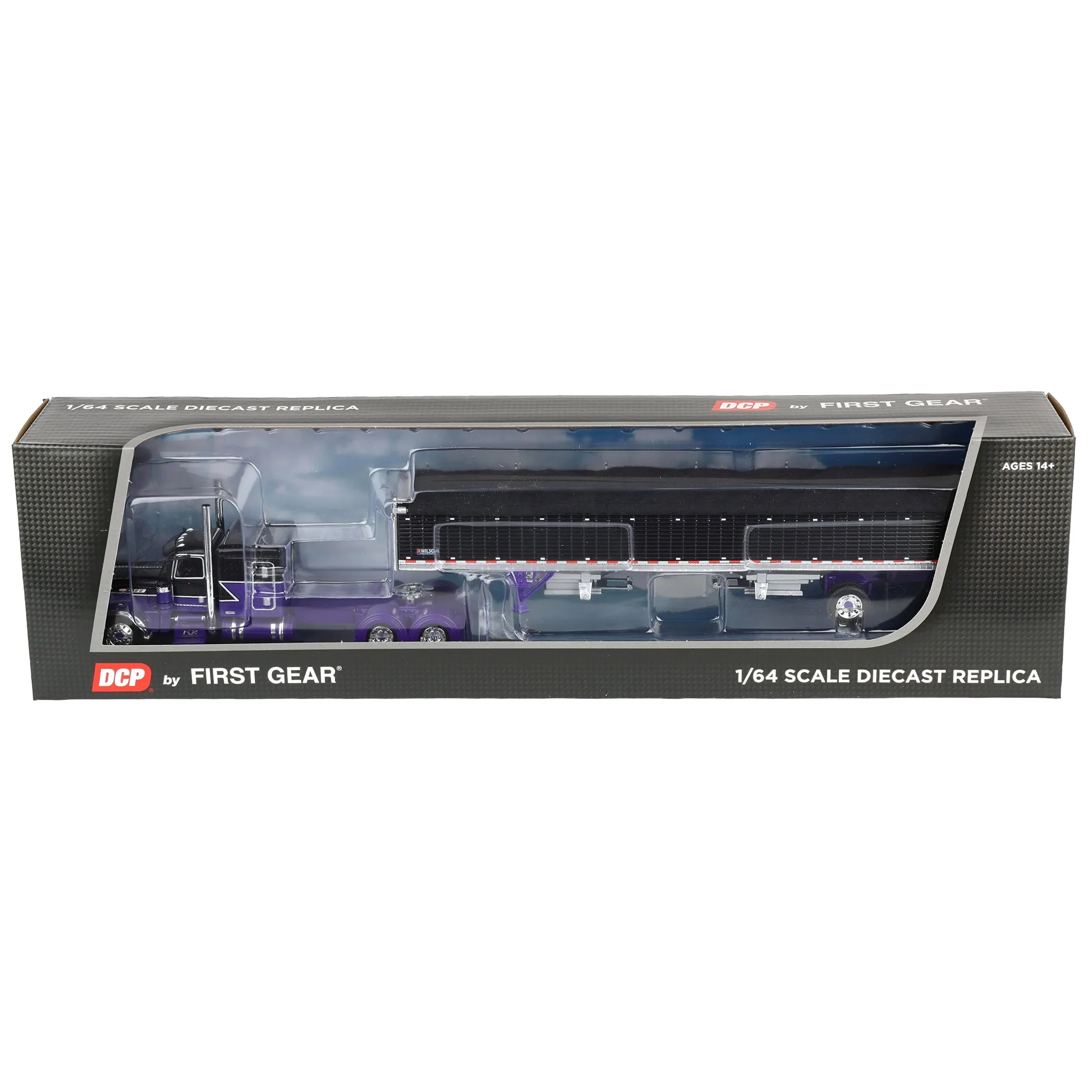 1/64 Peterbilt 389 Pride-N-Class Semi with 50ft Wilson Pacesetter Grain Trailer, K2/Bulkloads, DCP by First Gear - Image 7