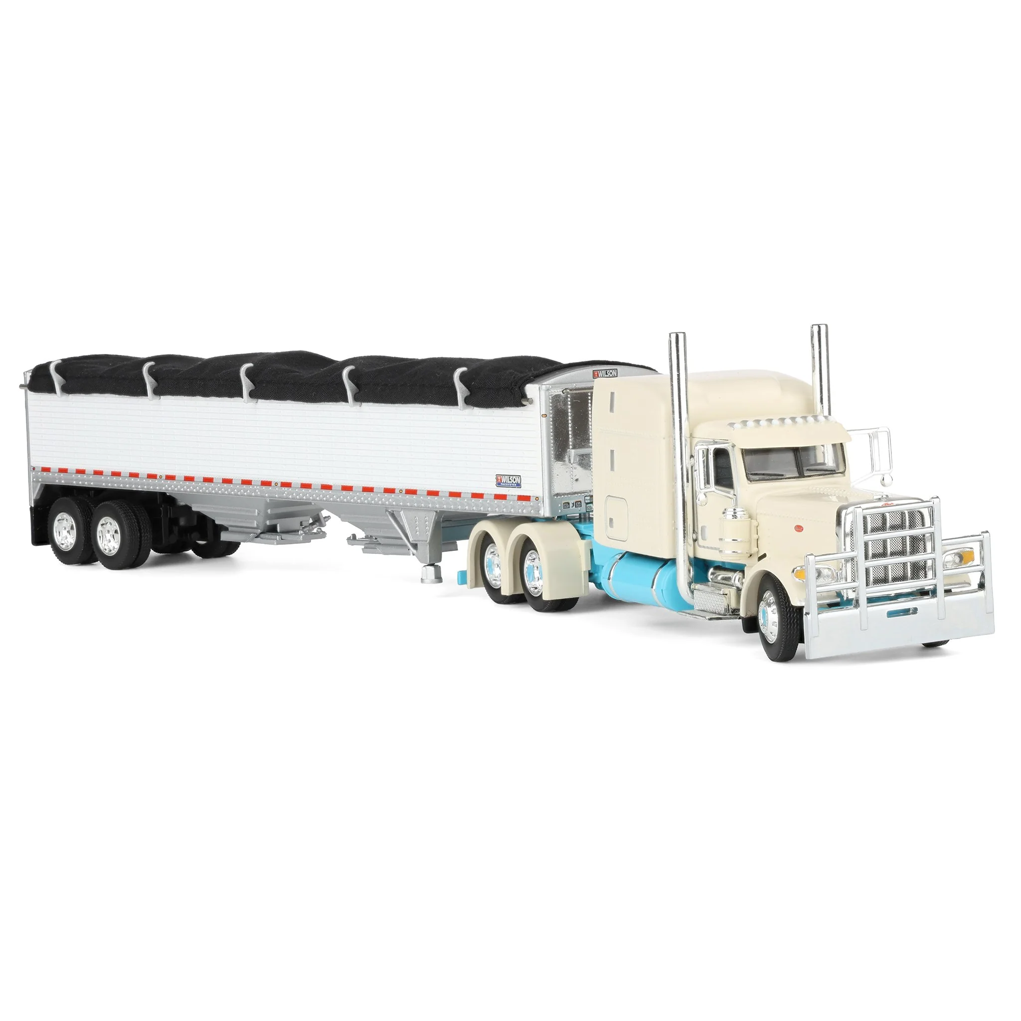 1/64 Peterbilt 389 Semi Truck with Wilson Pacesetter Grain Trailer, Capitola Trucking, DCP by First Gear Dealer Exclusive - Image 2