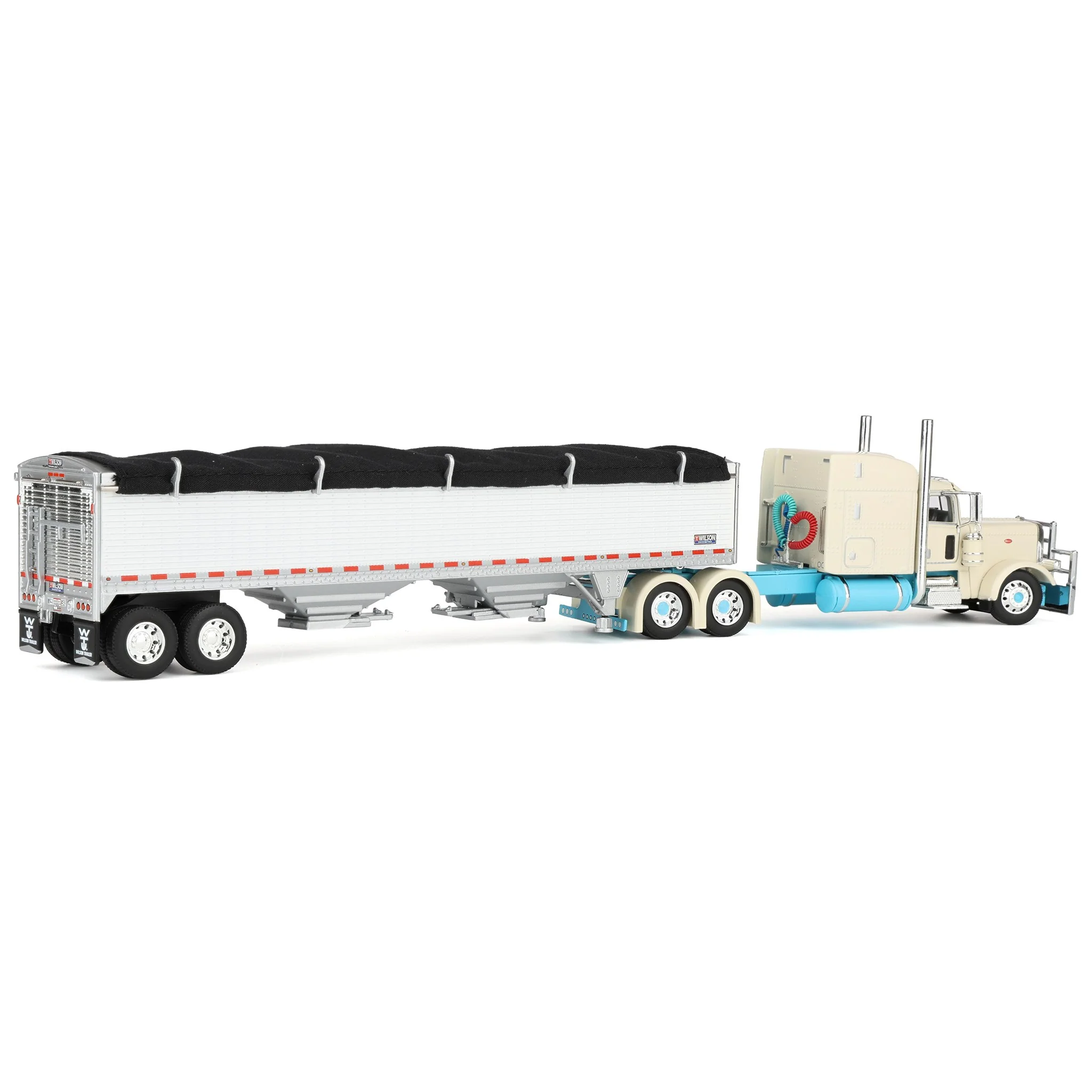 1/64 Peterbilt 389 Semi Truck with Wilson Pacesetter Grain Trailer, Capitola Trucking, DCP by First Gear Dealer Exclusive - Image 3