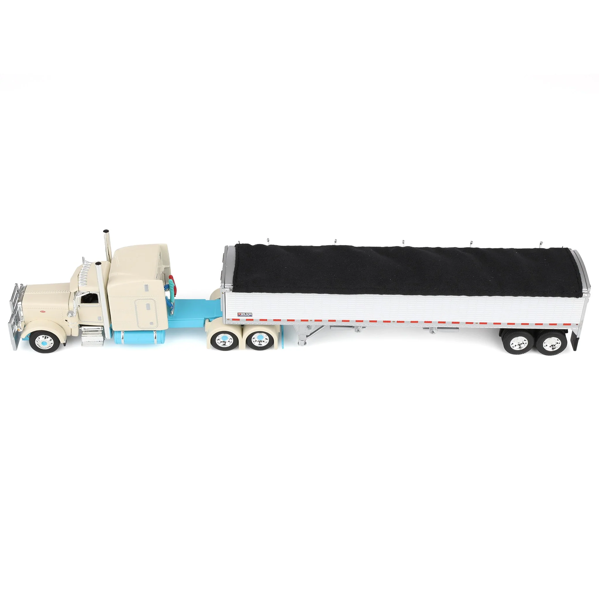 1/64 Peterbilt 389 Semi Truck with Wilson Pacesetter Grain Trailer, Capitola Trucking, DCP by First Gear Dealer Exclusive - Image 5